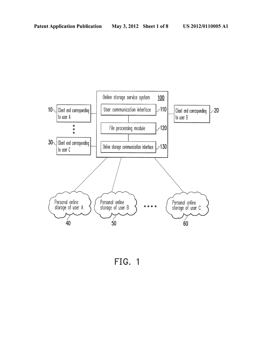 SYSTEM AND METHOD FOR SHARING ONLINE STORAGE SERVICES AMONG MULTIPLE USERS - diagram, schematic, and image 02