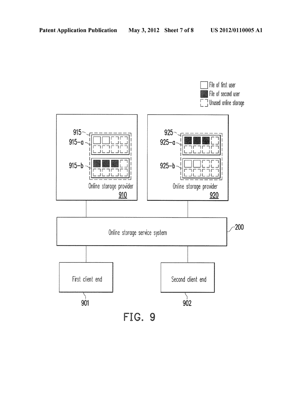 SYSTEM AND METHOD FOR SHARING ONLINE STORAGE SERVICES AMONG MULTIPLE USERS - diagram, schematic, and image 08