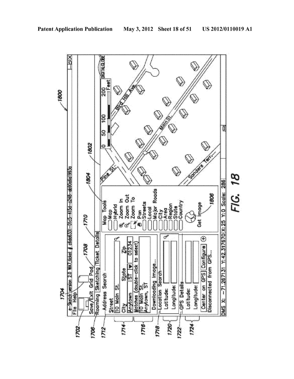 METHODS, APPARATUS AND SYSTEMS FOR GENERATING LIMITED ACCESS FILES FOR     SEARCHABLE ELECTRONIC RECORDS OF UNDERGROUND FACILITY LOCATE AND/OR     MARKING OPERATIONS - diagram, schematic, and image 19