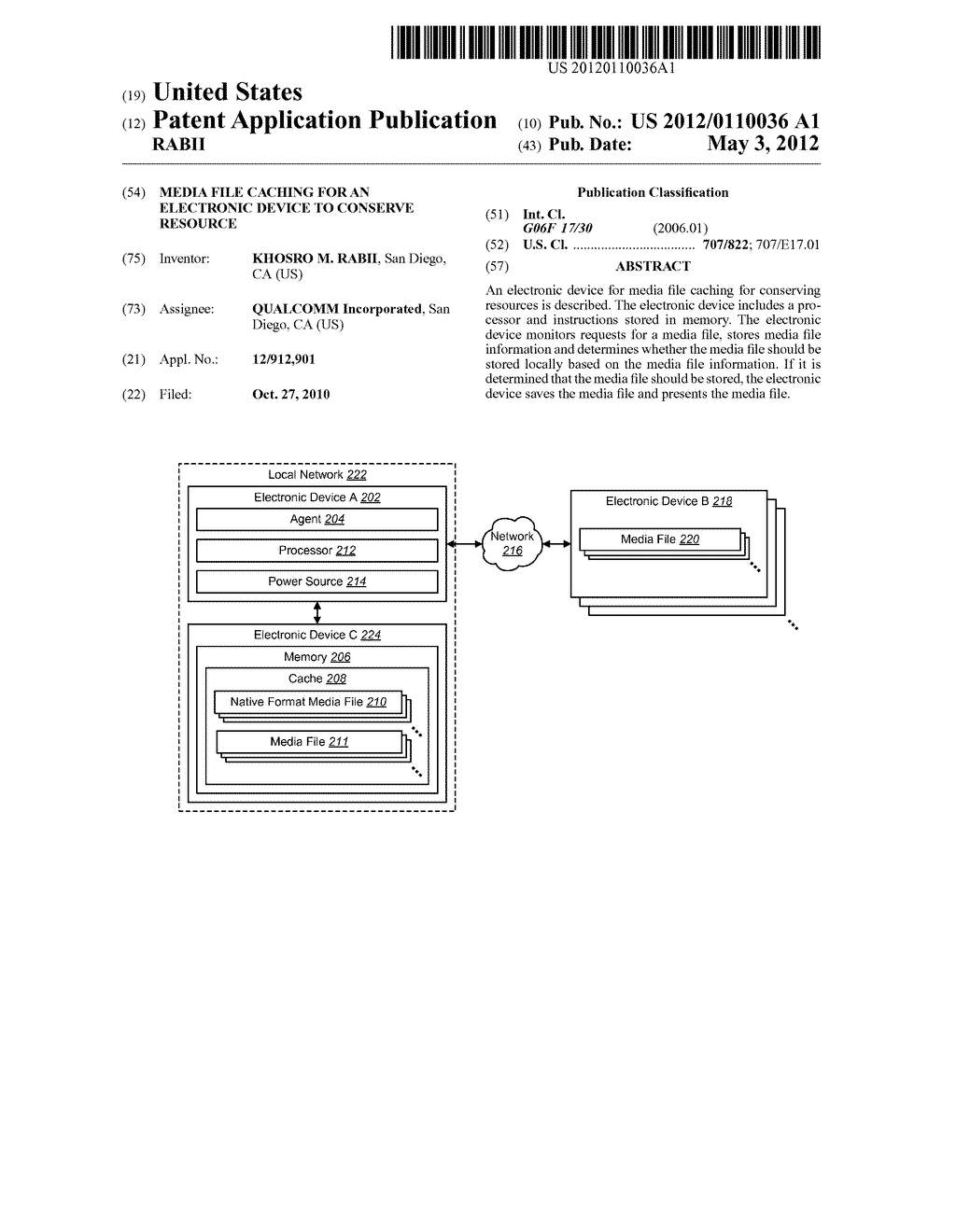 MEDIA FILE CACHING FOR AN ELECTRONIC DEVICE TO CONSERVE RESOURCE - diagram, schematic, and image 01