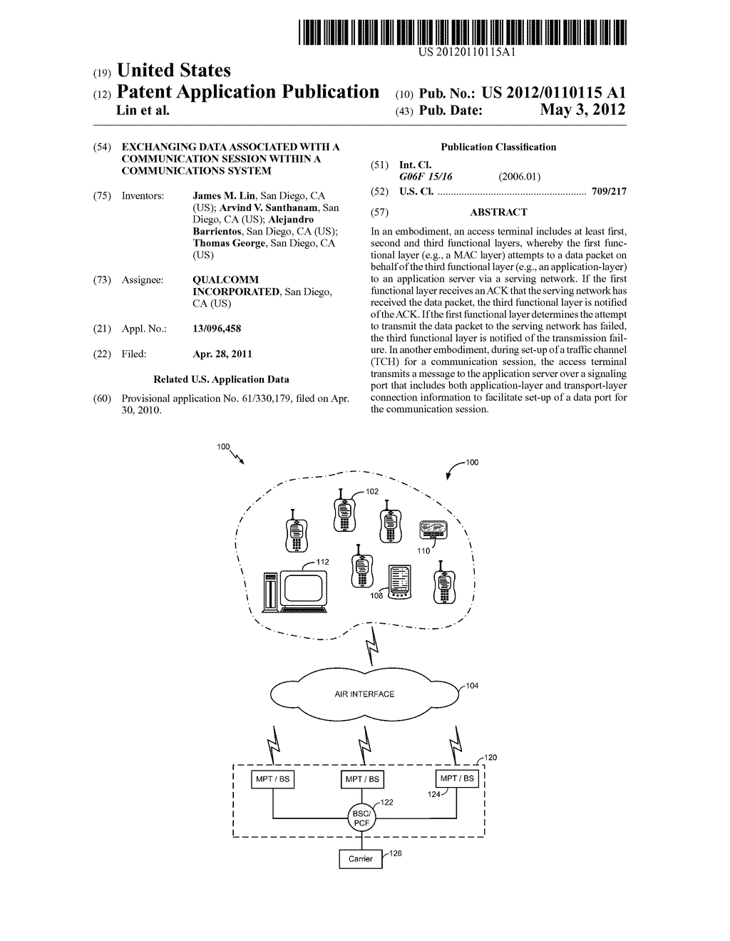 Exchanging Data Associated With A Communication Session Within A     Communications System - diagram, schematic, and image 01