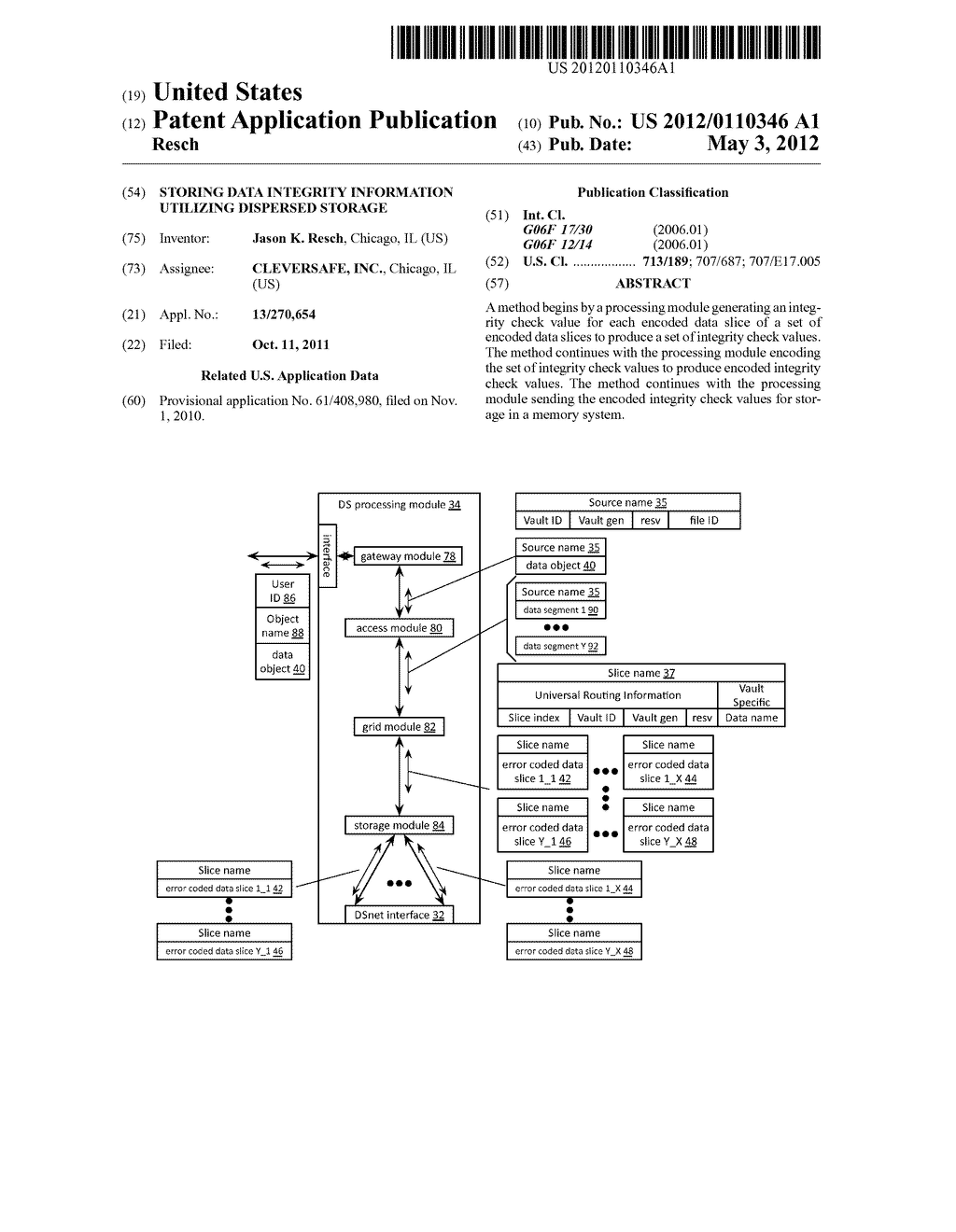 STORING DATA INTEGRITY INFORMATION UTILIZING DISPERSED STORAGE - diagram, schematic, and image 01