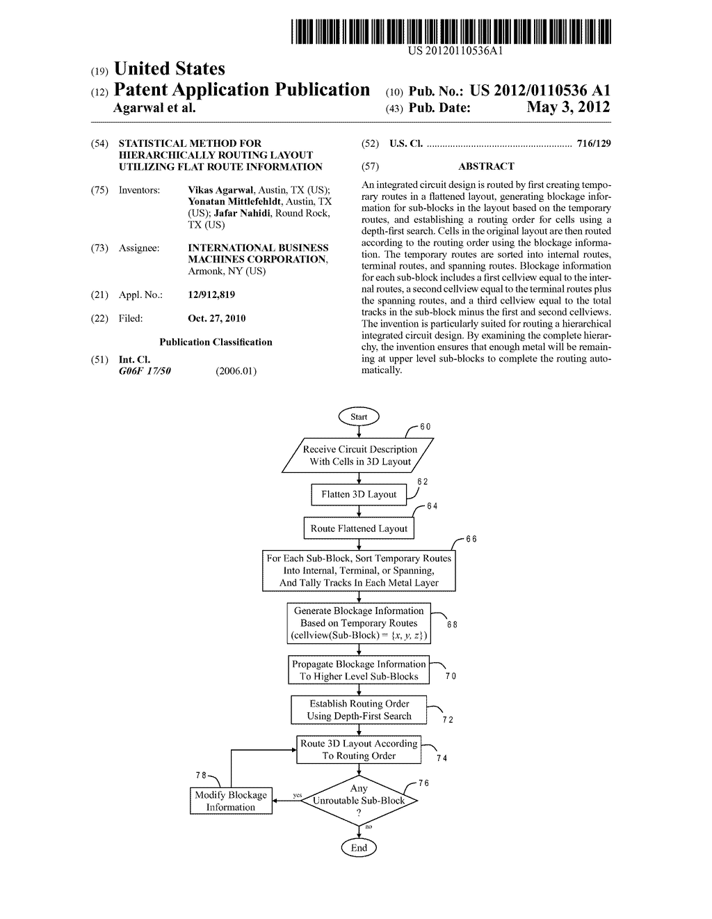 STATISTICAL METHOD FOR HIERARCHICALLY ROUTING LAYOUT UTILIZING FLAT ROUTE     INFORMATION - diagram, schematic, and image 01