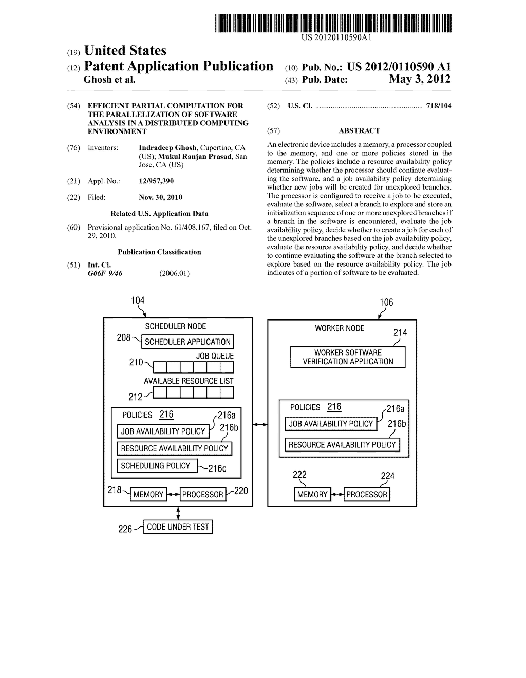 EFFICIENT PARTIAL COMPUTATION FOR THE PARALLELIZATION OF SOFTWARE ANALYSIS     IN A DISTRIBUTED COMPUTING ENVIRONMENT - diagram, schematic, and image 01