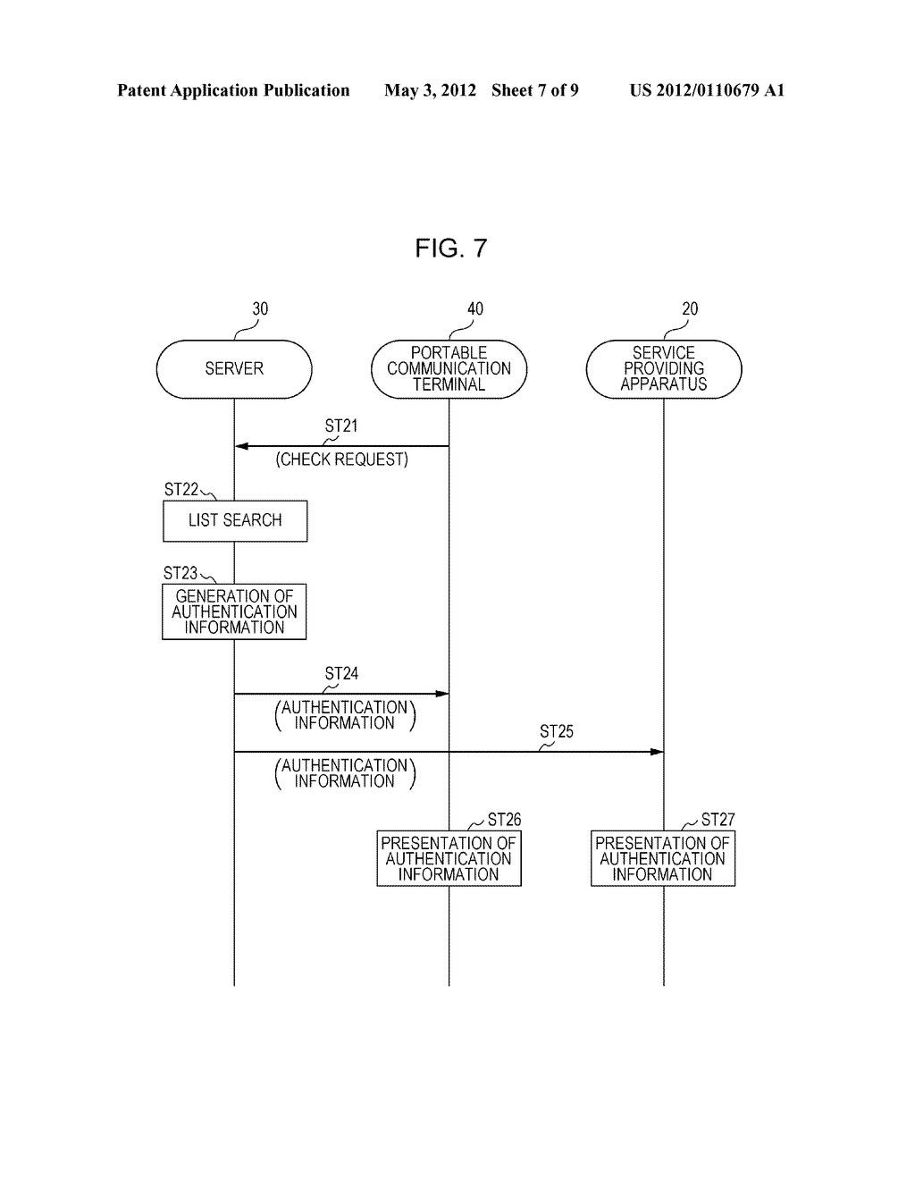 SERVICE PROVIDING SYSTEM, SERVICE PROVIDING METHOD, PORTABLE COMMUNICATION     TERMINAL AND SERVER - diagram, schematic, and image 08