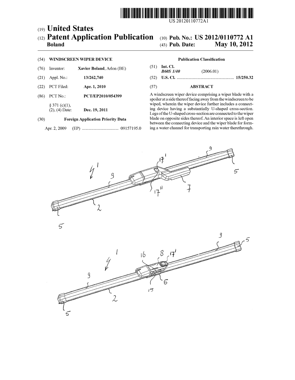 WINDSCREEN WIPER DEVICE - diagram, schematic, and image 01