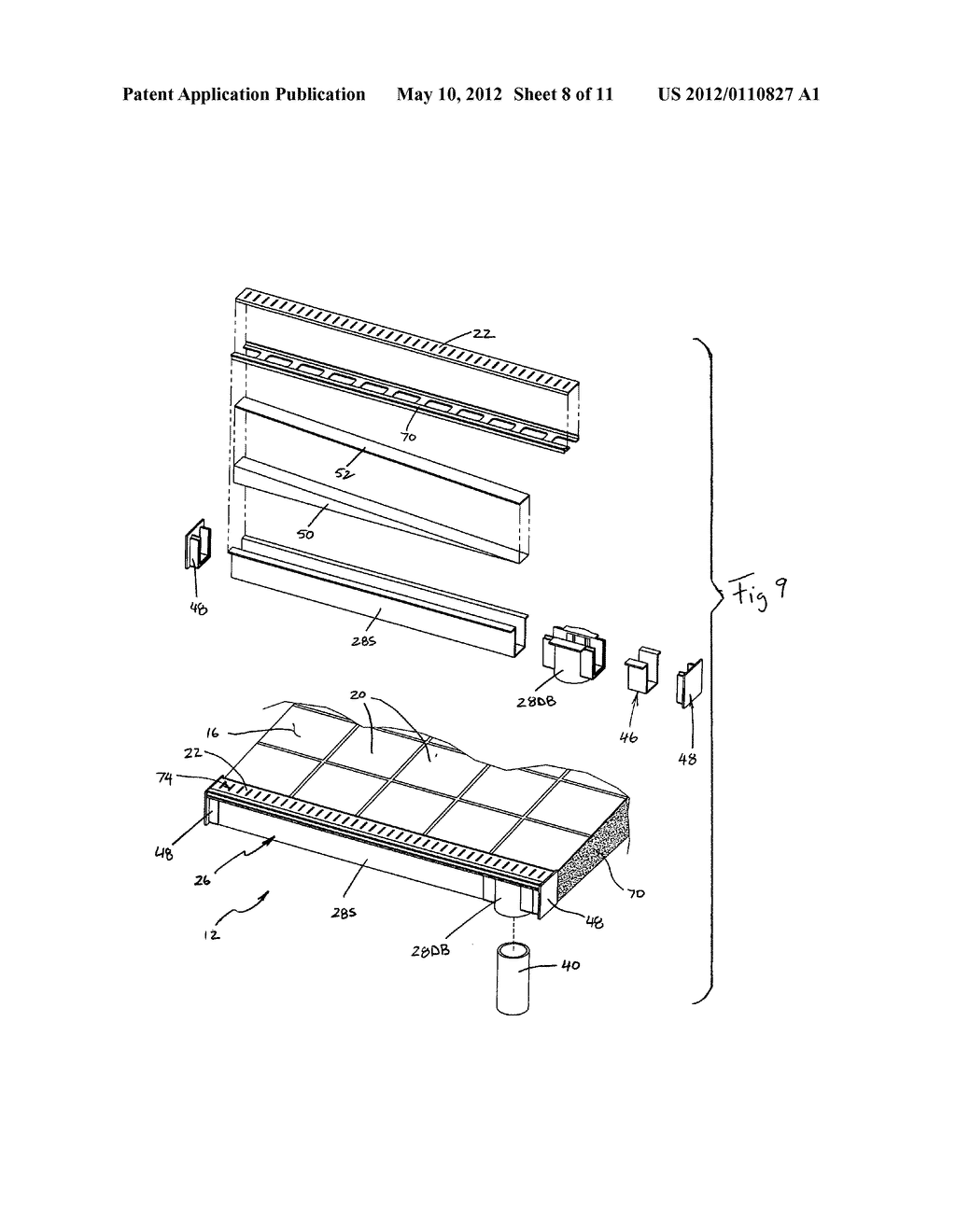 Trench drain system and method of installation on level floor surface,     paticulary for shower rooms - diagram, schematic, and image 09