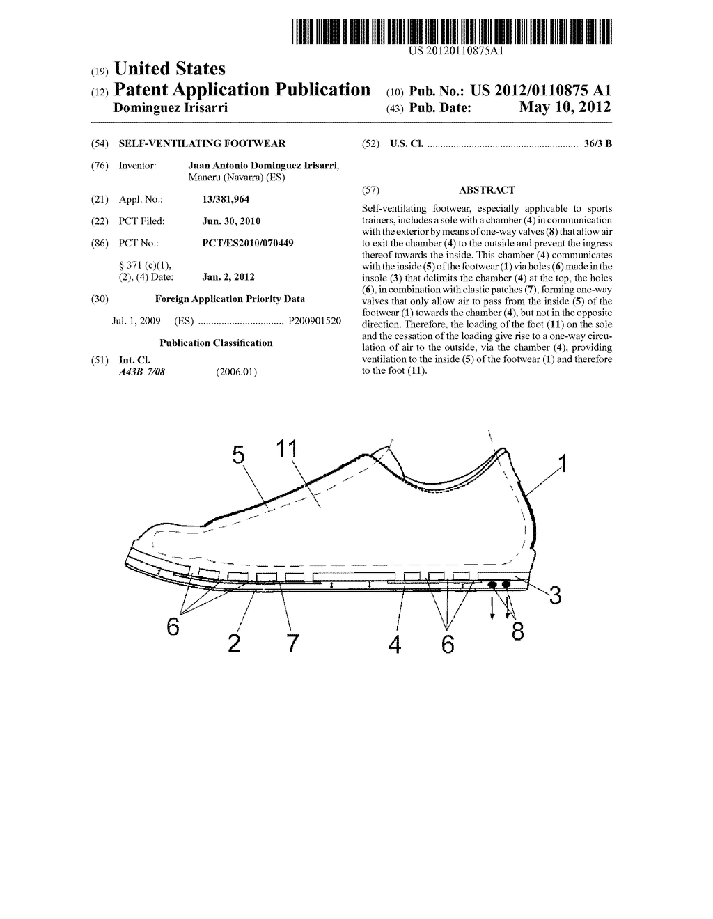 SELF-VENTILATING FOOTWEAR - diagram, schematic, and image 01