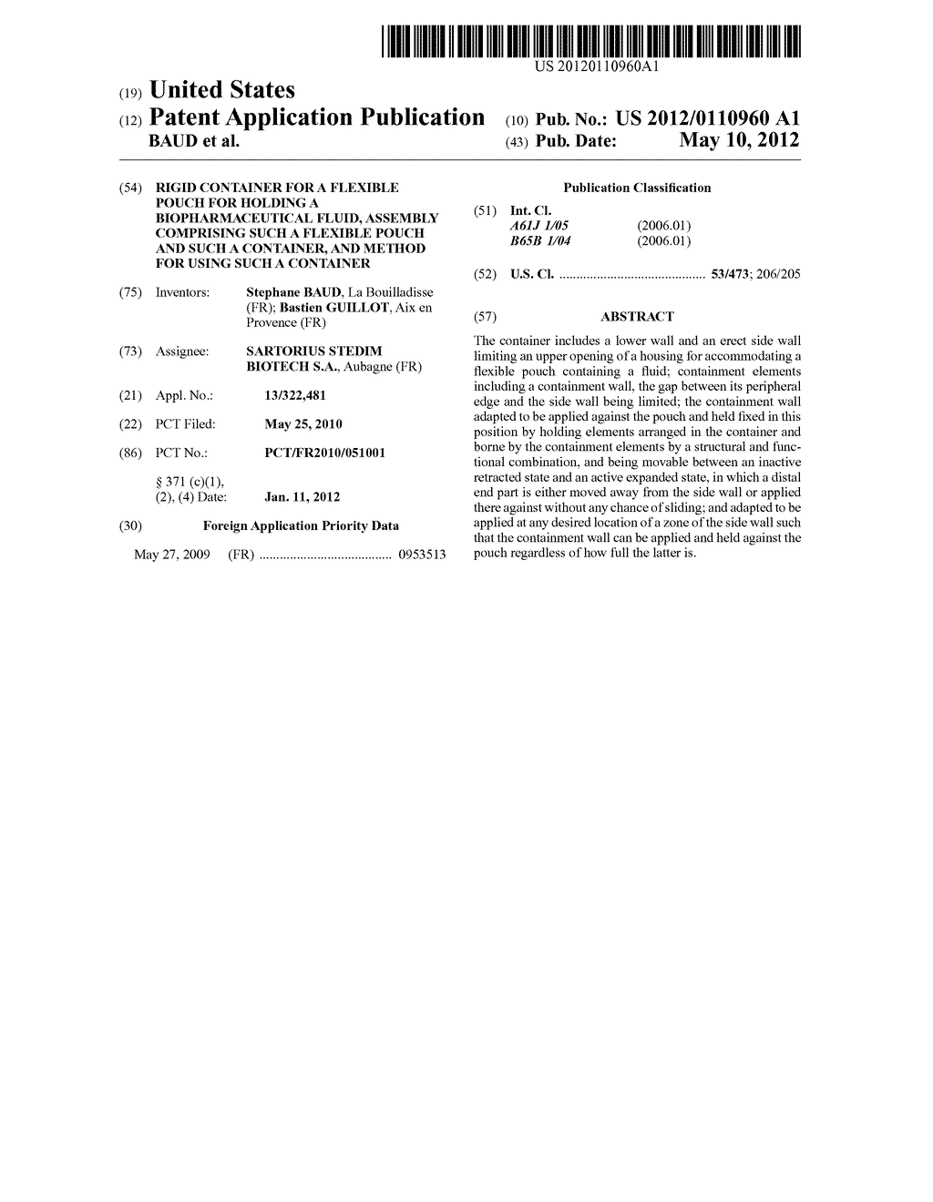 RIGID CONTAINER FOR A FLEXIBLE POUCH FOR HOLDING A BIOPHARMACEUTICAL     FLUID, ASSEMBLY COMPRISING SUCH A FLEXIBLE POUCH AND SUCH A CONTAINER,     AND METHOD FOR USING SUCH A CONTAINER - diagram, schematic, and image 01