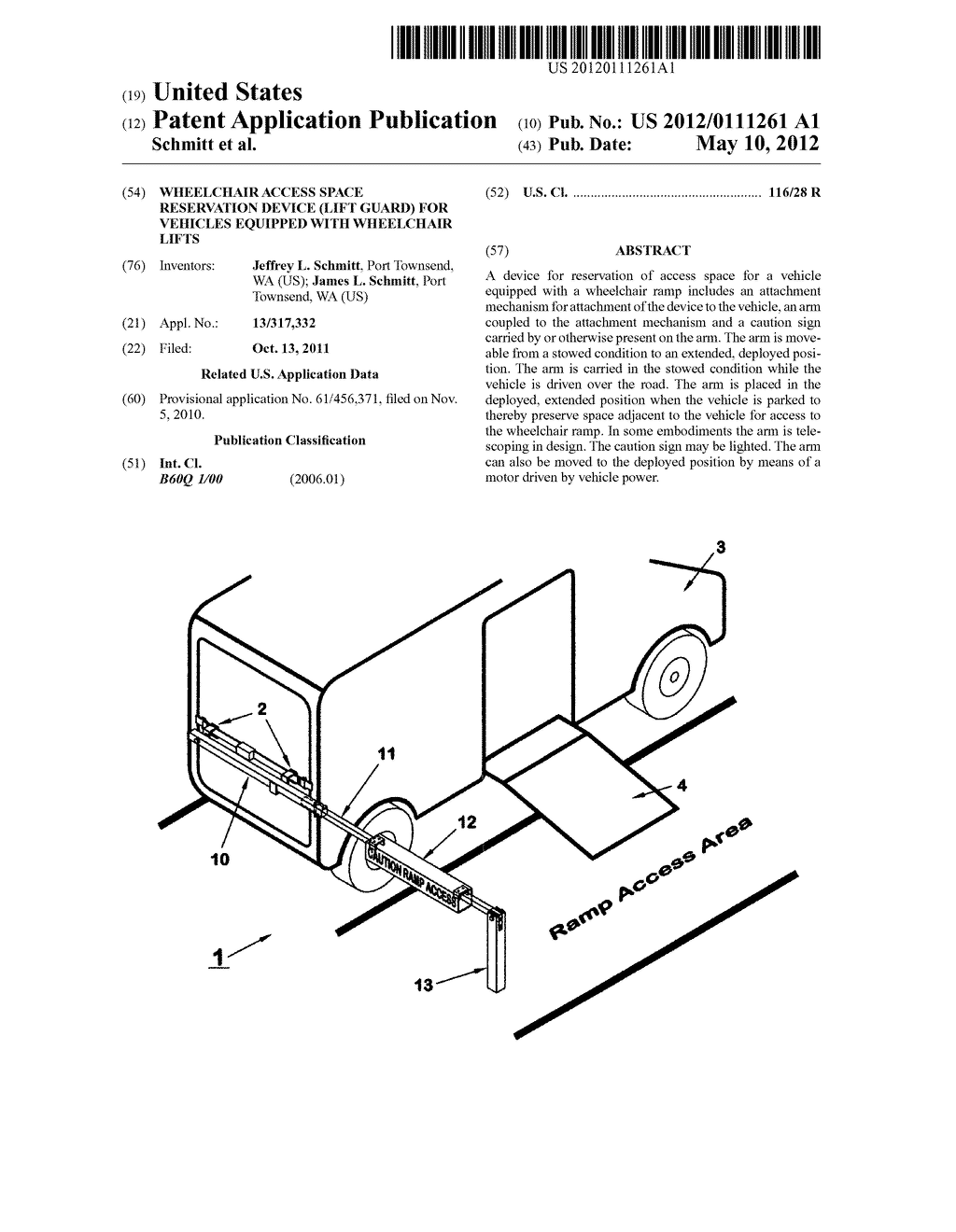 Wheelchair access space reservation device (lift guard) for vehicles     equipped with wheelchair lifts - diagram, schematic, and image 01