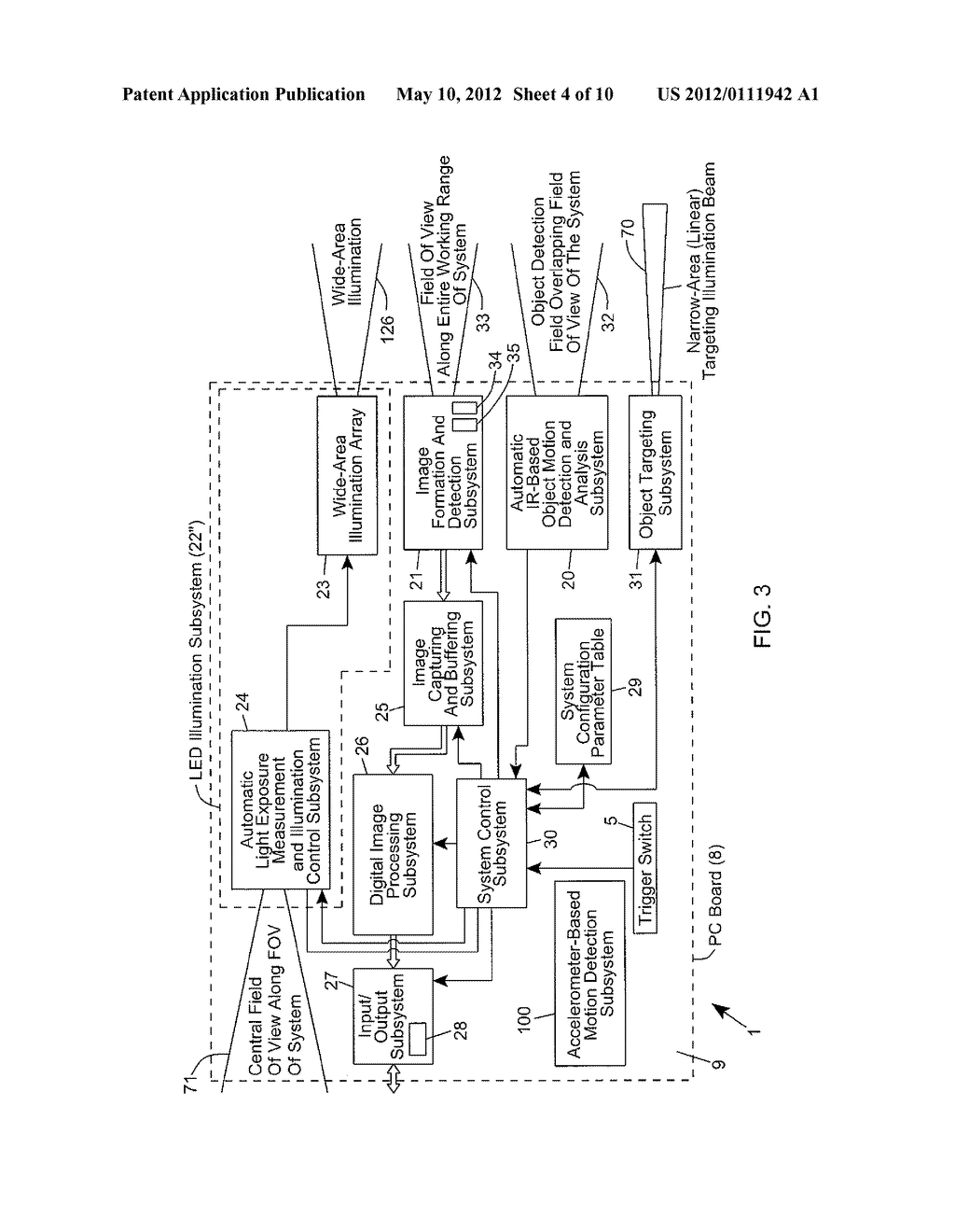 HAND-SUPPORTABLE DIGITAL-IMAGING BASED CODE SYMBOL READING SYSTEM     SUPPORTING MOTION BLUR REDUCTION USING AN ACCELEROMETER SENSOR - diagram, schematic, and image 05