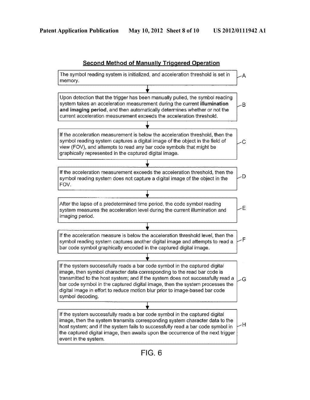 HAND-SUPPORTABLE DIGITAL-IMAGING BASED CODE SYMBOL READING SYSTEM     SUPPORTING MOTION BLUR REDUCTION USING AN ACCELEROMETER SENSOR - diagram, schematic, and image 09