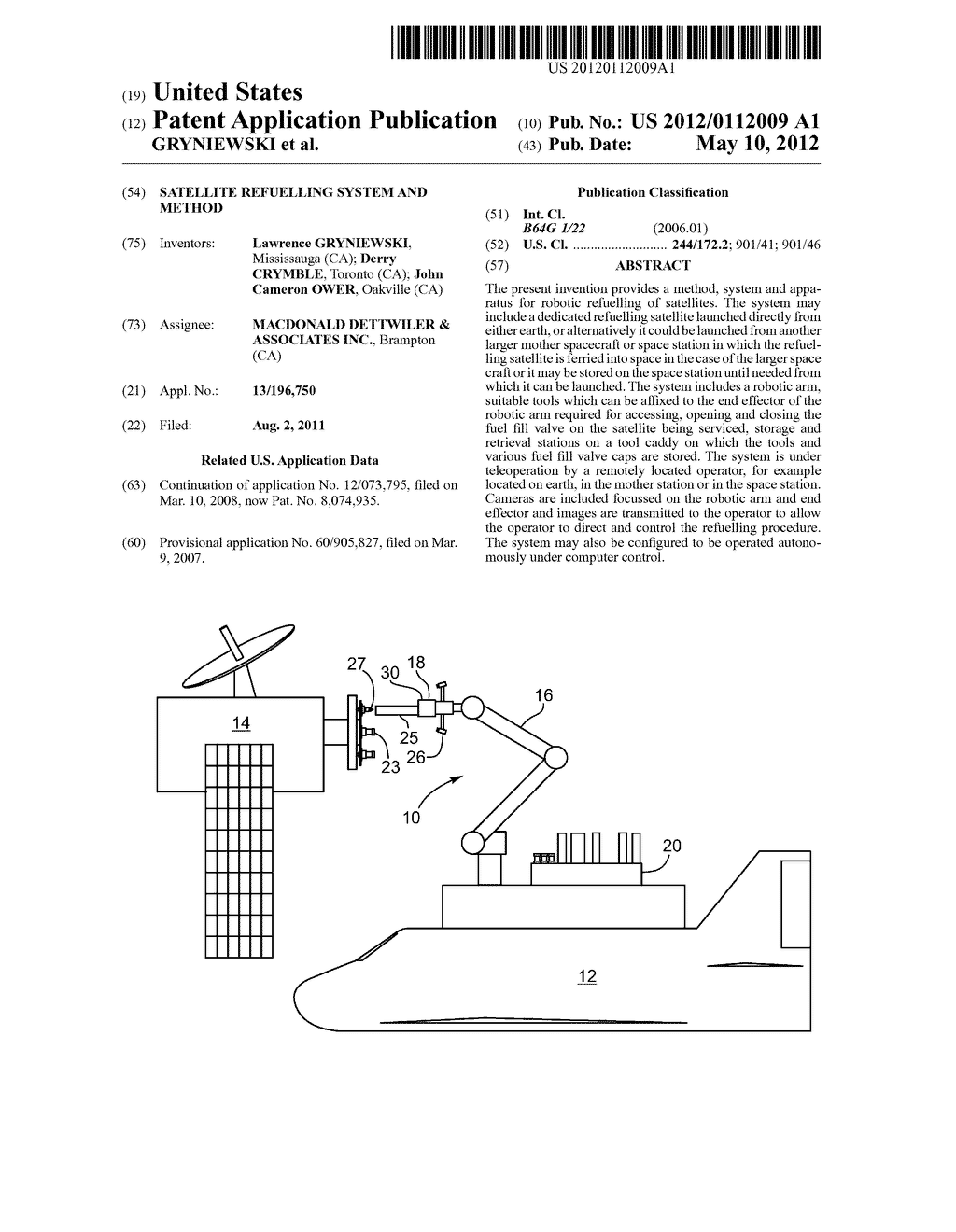 SATELLITE REFUELLING SYSTEM AND METHOD - diagram, schematic, and image 01