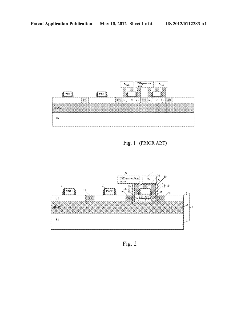 ESD PROTECTION DEVICES FOR SOI INTEGRATED CIRCUIT AND MANUFACTURING METHOD     THEREOF - diagram, schematic, and image 02