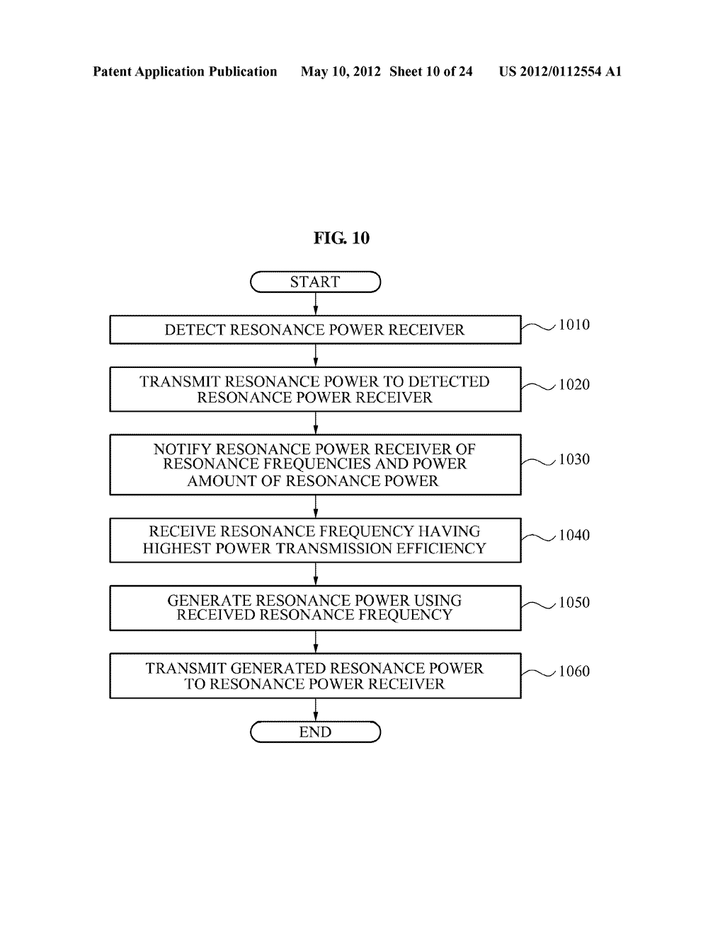 WIRELESS POWER TRANSMISSION SYSTEM, AND METHOD OF CONTROLLING TRANSMISSION     AND RECEPTION OF RESONANCE POWER - diagram, schematic, and image 11