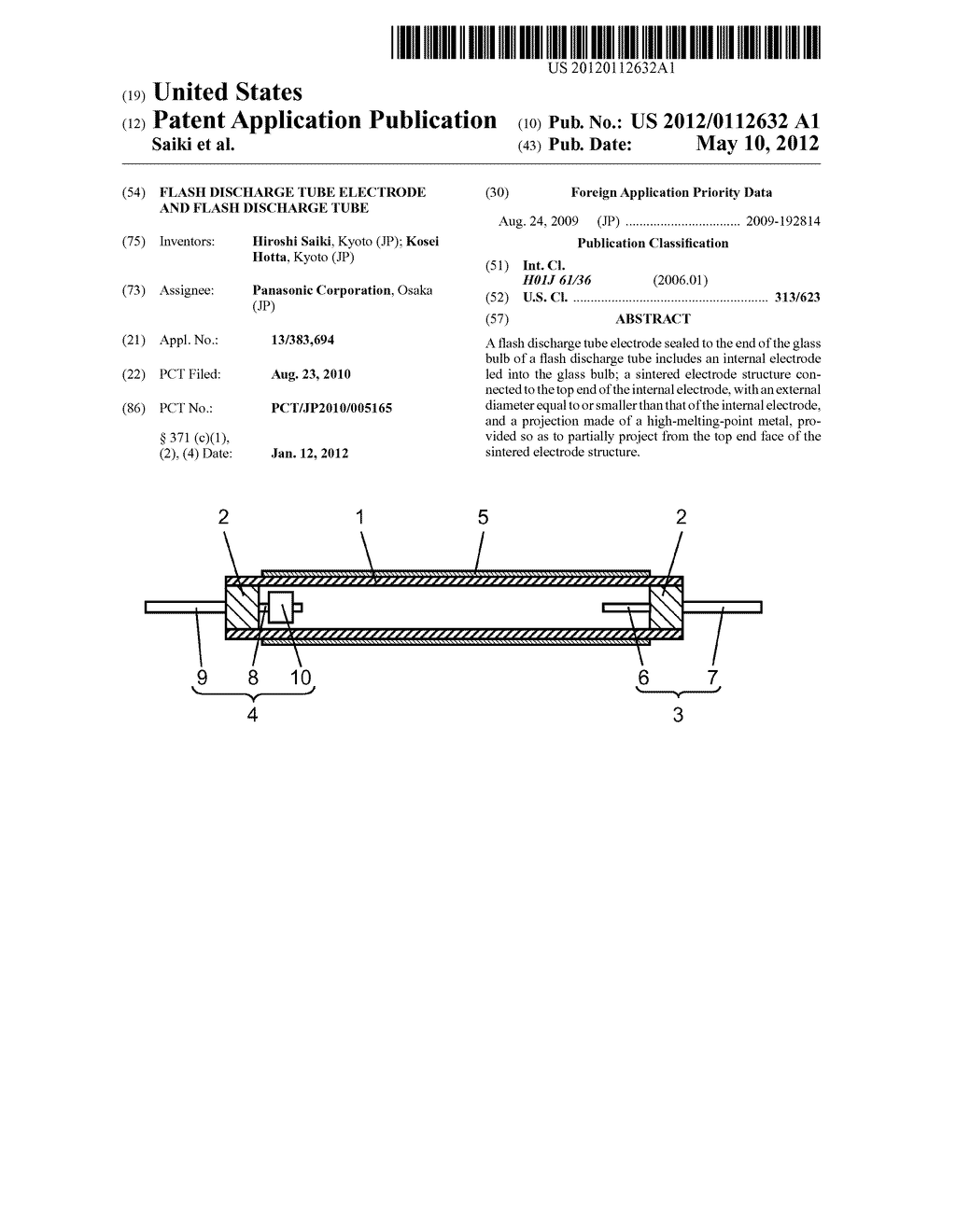 FLASH DISCHARGE TUBE ELECTRODE AND FLASH DISCHARGE TUBE - diagram, schematic, and image 01