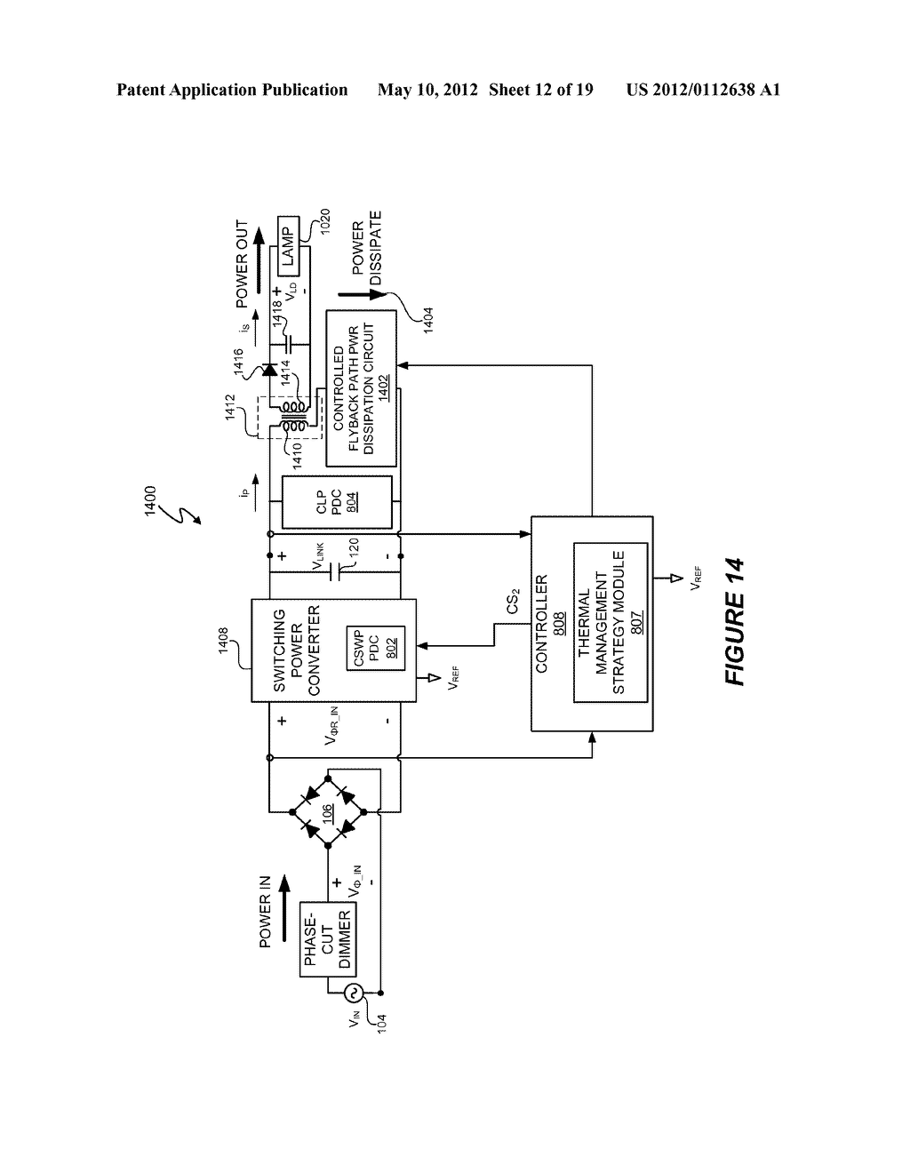 Thermal Management In A Lighting System Using Multiple, Controlled Power     Dissipation Circuits - diagram, schematic, and image 13