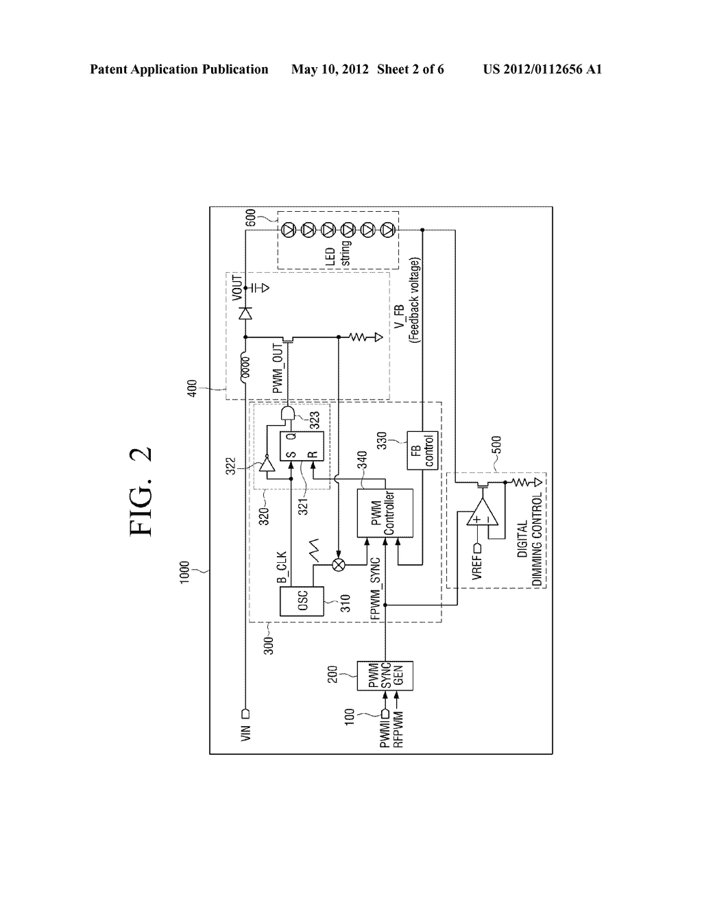 PWM SIGNAL GENERATING CIRCUIT FOR DC-DC CONVERTER USING DIMMING SIGNAL AND     LED DRIVER CIRCUIT USING THE SAME IN DIGITAL PWM METHOD HAVING FIXED     PHASE MODE - diagram, schematic, and image 03