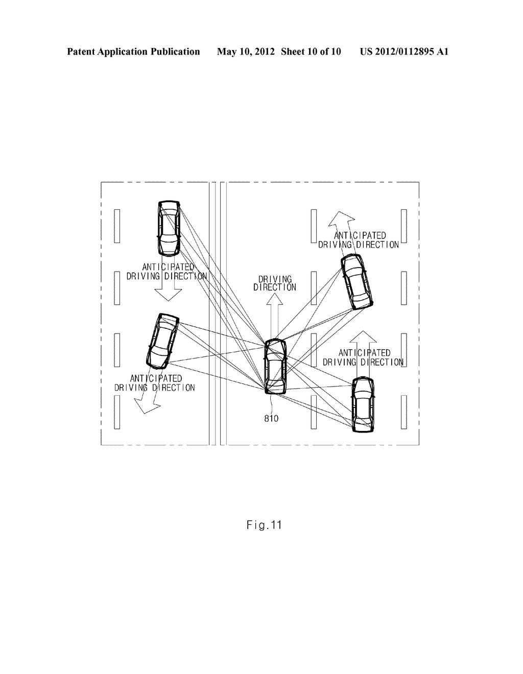 SYSTEM AND METHOD FOR DETECTING A VEHICLE IN THE VICINITY BY USING     WIRELESS COMMUNICATION - diagram, schematic, and image 11