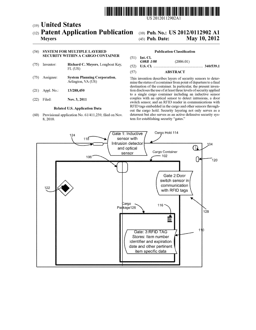 System For Multiple Layered Security Within A Cargo Container - diagram, schematic, and image 01