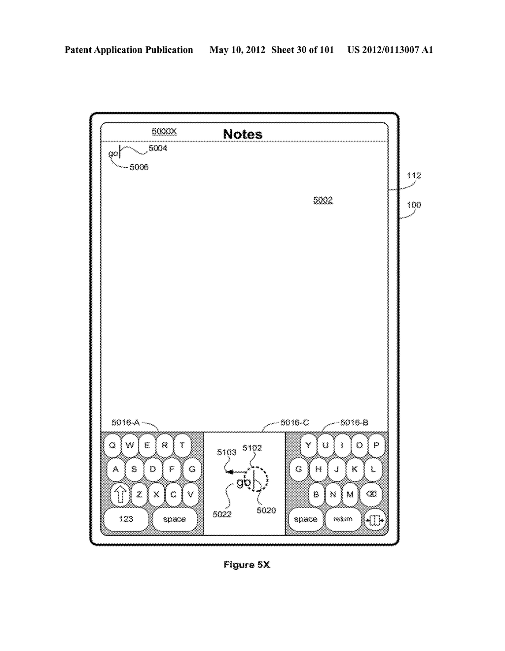 Device, Method, and Graphical User Interface for Manipulating Soft     Keyboards - diagram, schematic, and image 31