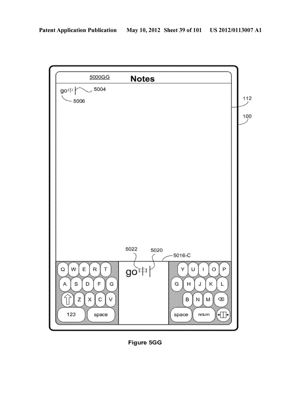 Device, Method, and Graphical User Interface for Manipulating Soft     Keyboards - diagram, schematic, and image 40