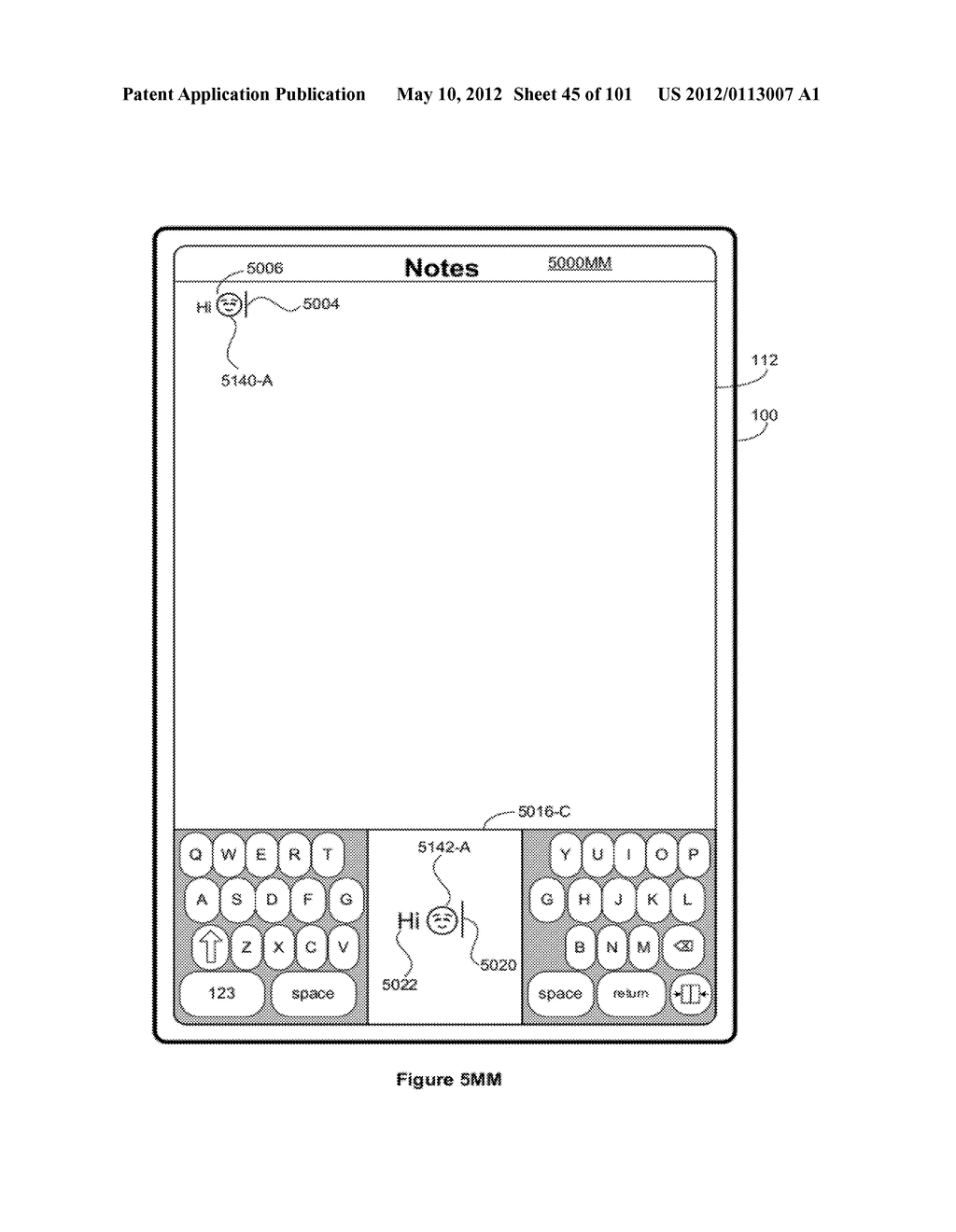 Device, Method, and Graphical User Interface for Manipulating Soft     Keyboards - diagram, schematic, and image 46