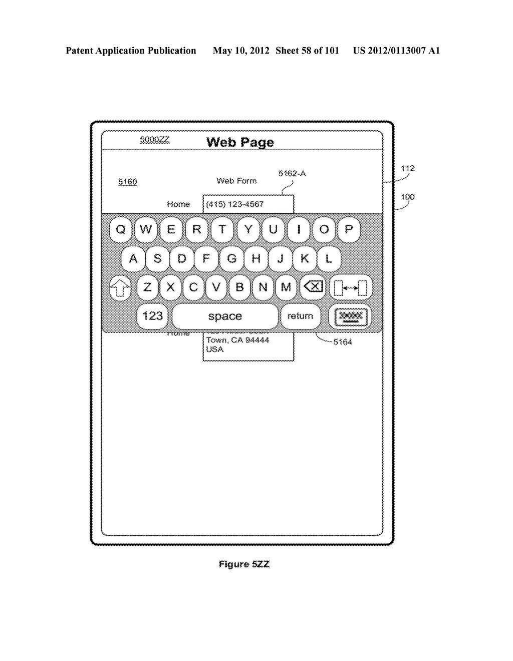 Device, Method, and Graphical User Interface for Manipulating Soft     Keyboards - diagram, schematic, and image 59