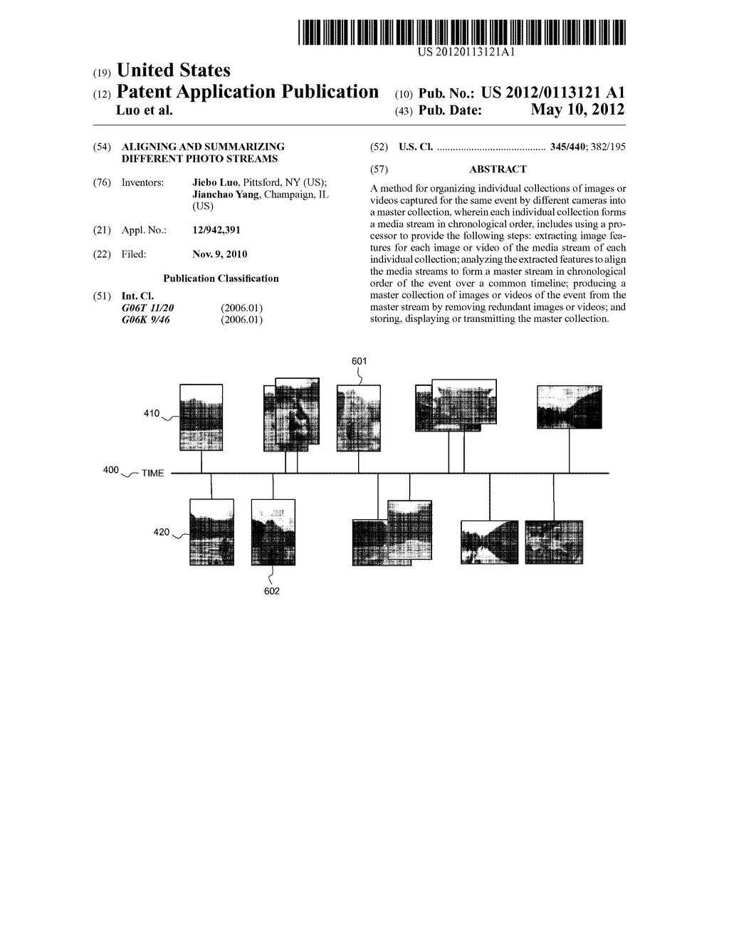 ALIGNING AND SUMMARIZING DIFFERENT PHOTO STREAMS - diagram, schematic, and image 01