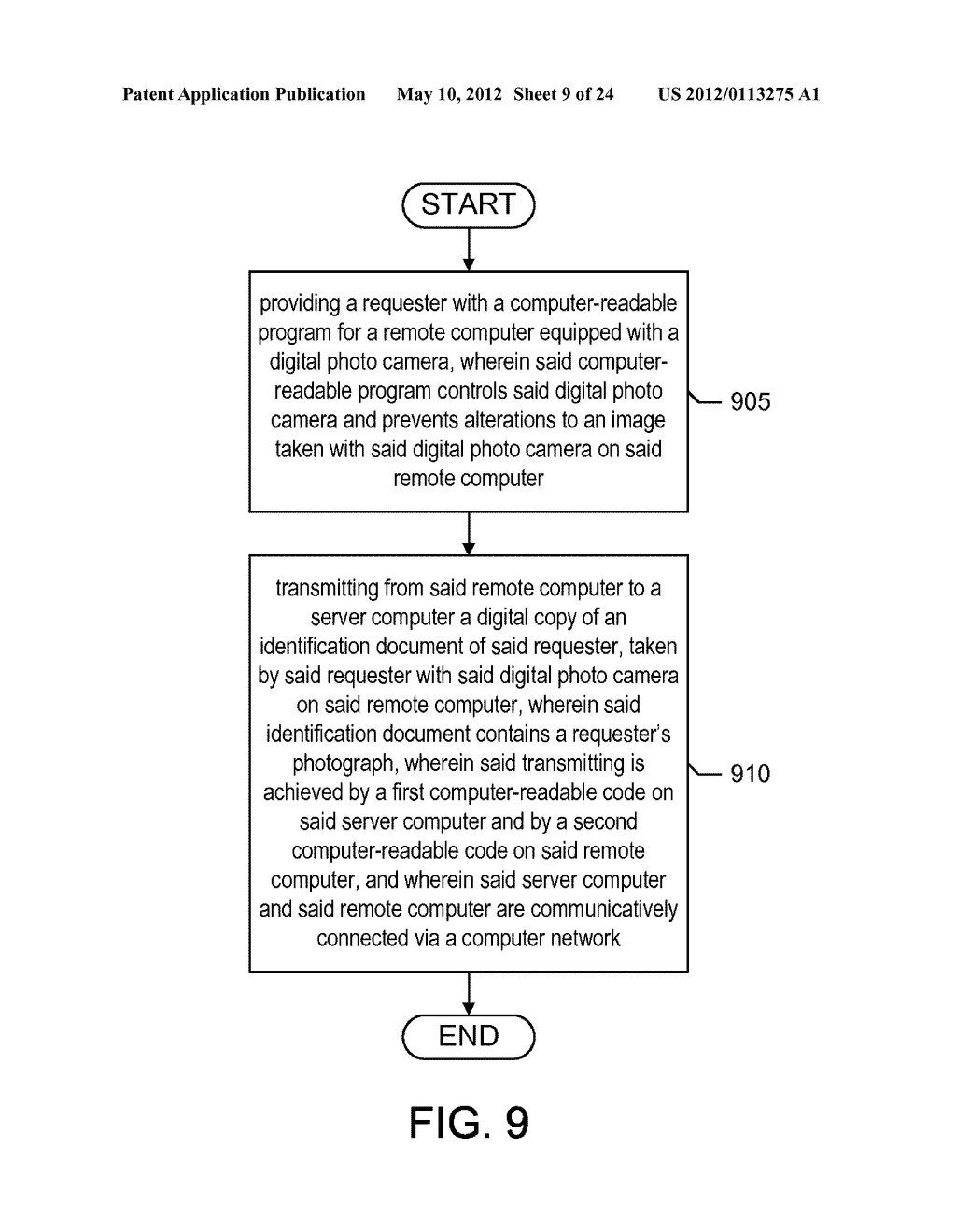 Systems and Methods for Person's Verification Using Portrait Photographs     Taken by a Verifier-Controlled Digital Camera - diagram, schematic, and image 10