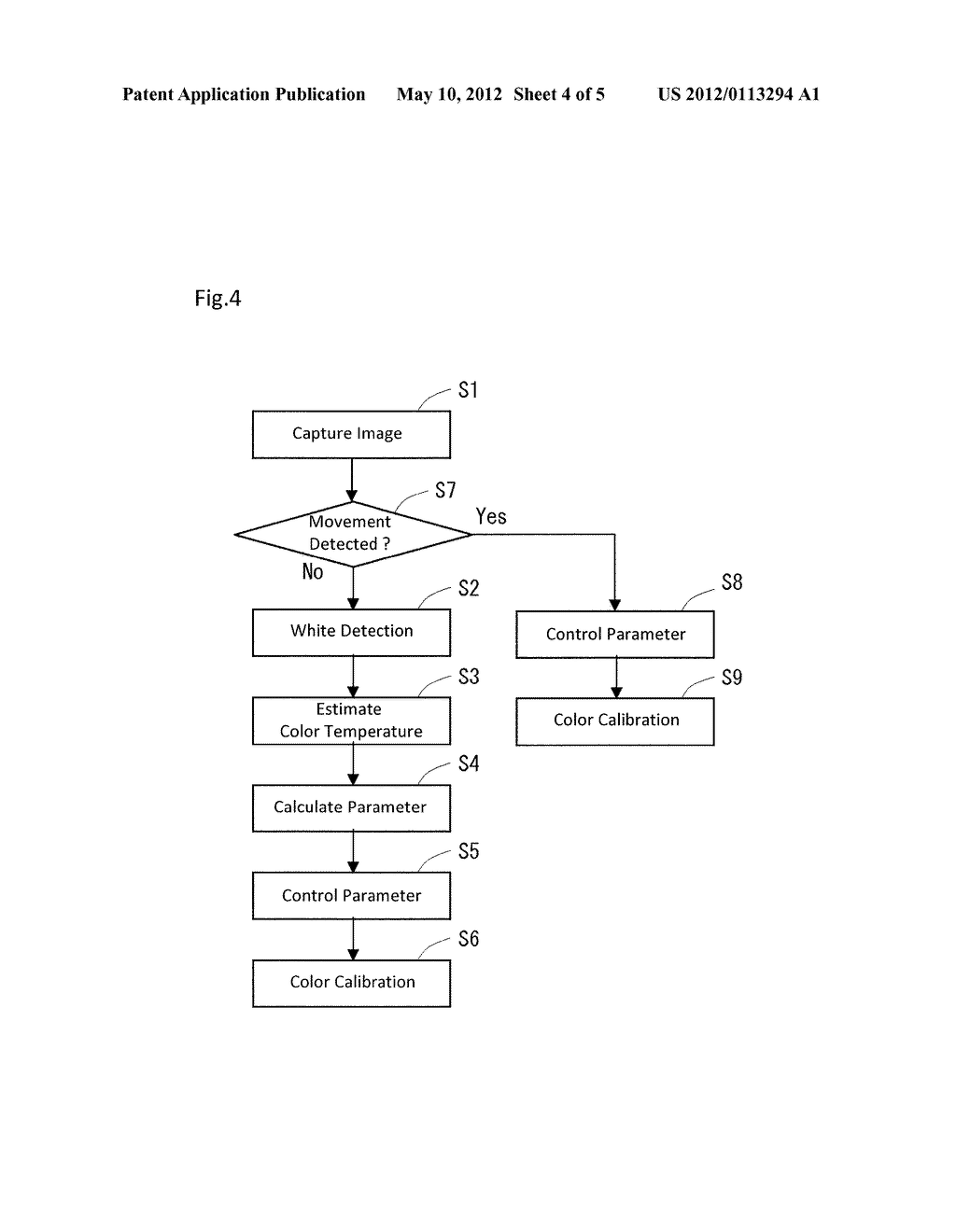 CAMERA DEVICE, COLOR CALIBRATION METHOD, AND PROGRAM - diagram, schematic, and image 05