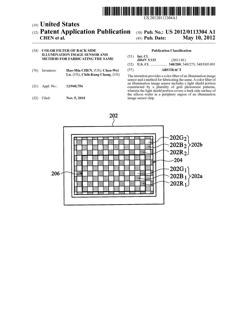 COLOR FILTER OF BACK SIDE ILLUMINATION IMAGE SENSOR AND METHOD FOR     FABRICATING THE SAME - diagram, schematic, and image 01