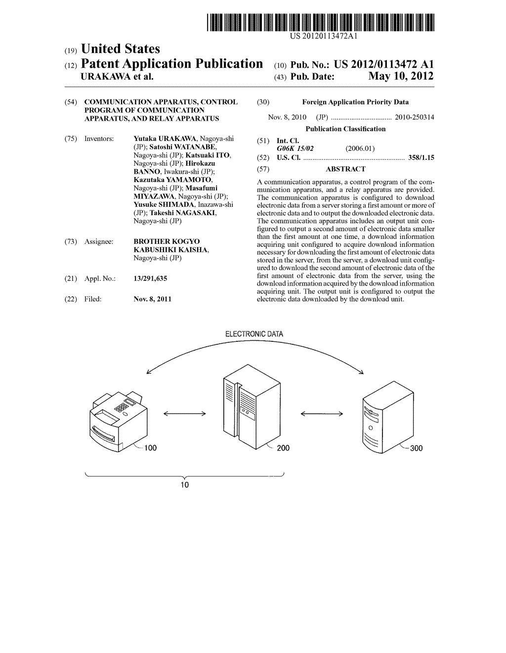 COMMUNICATION APPARATUS, CONTROL PROGRAM OF COMMUNICATION APPARATUS, AND     RELAY APPARATUS - diagram, schematic, and image 01