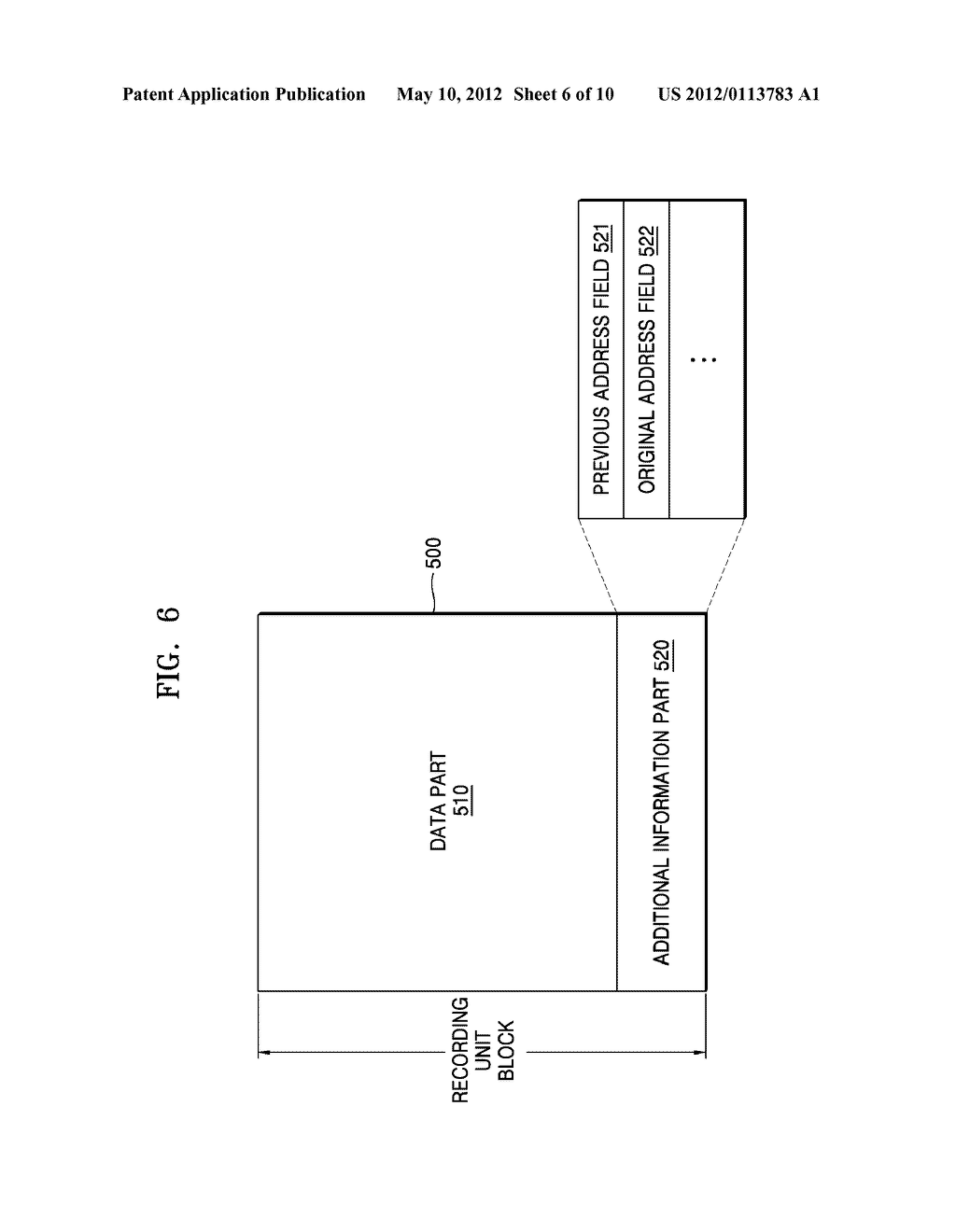 INFORMATION RECORDING MEDIUM, RECORDING/REPRODUCING APPARATUS, AND     RECORDING/REPRODUCING METHOD TO DISTINGUISH BETWEEN AN ORIGINAL RECORDING     BLOCK AND A REPLACEMENT RECORDING BLOCK - diagram, schematic, and image 07