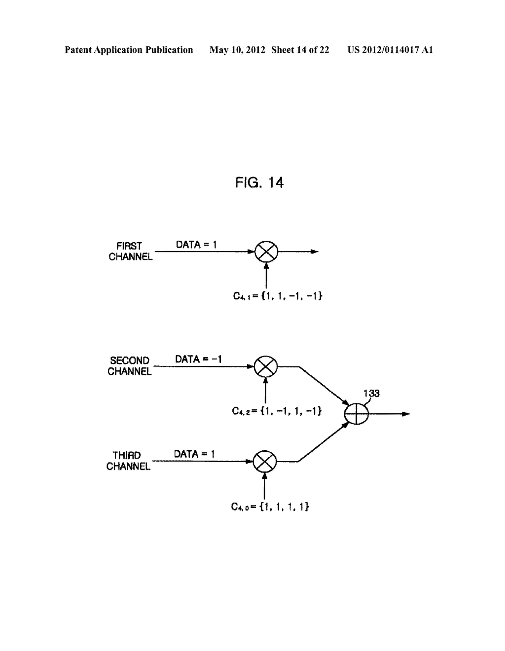Apparatus and Method for Modulating Data Message By Employing Orthogonal     Variable Spreading Factor (OVSF) Codes in Mobile Communication System - diagram, schematic, and image 15