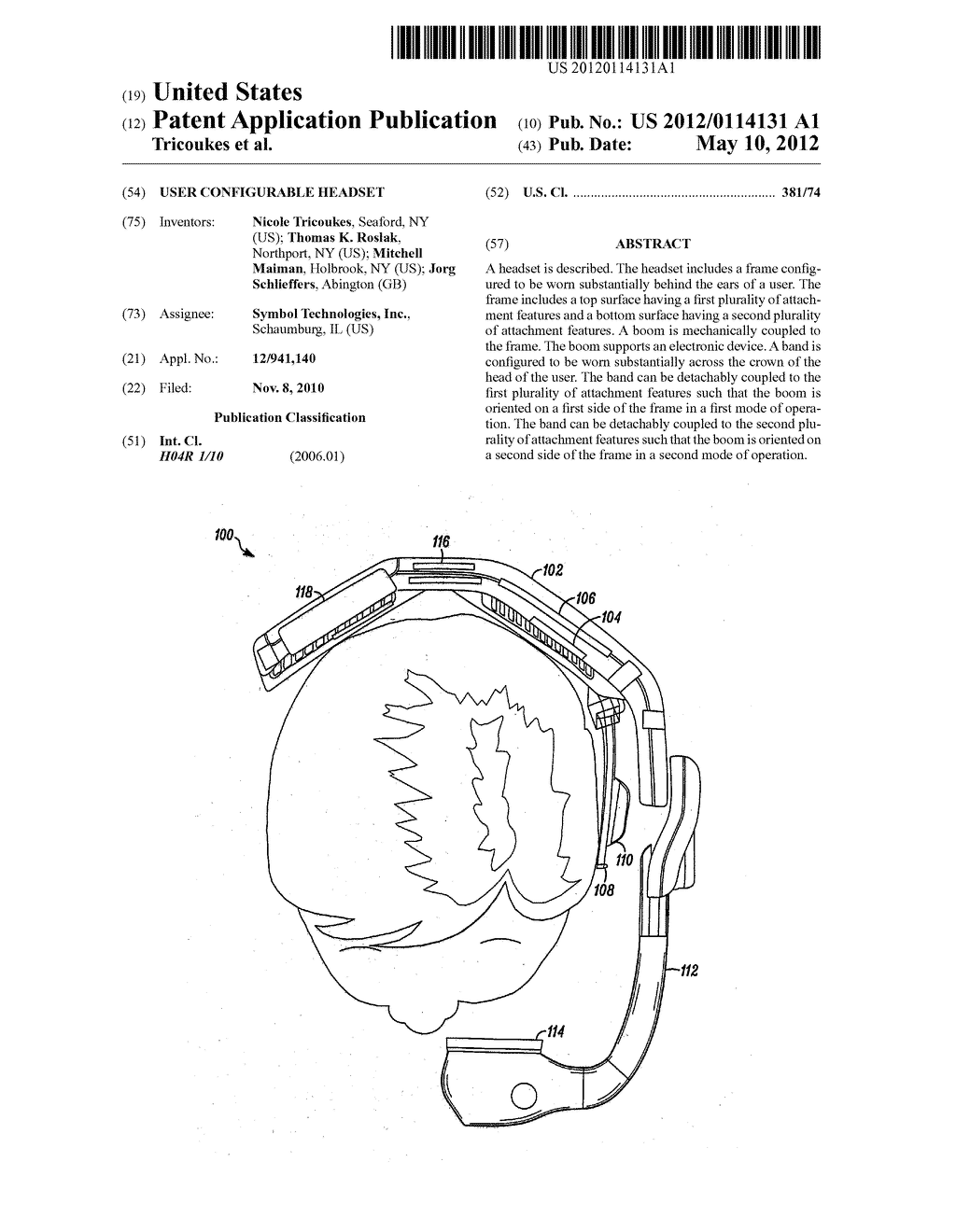 USER CONFIGURABLE HEADSET - diagram, schematic, and image 01