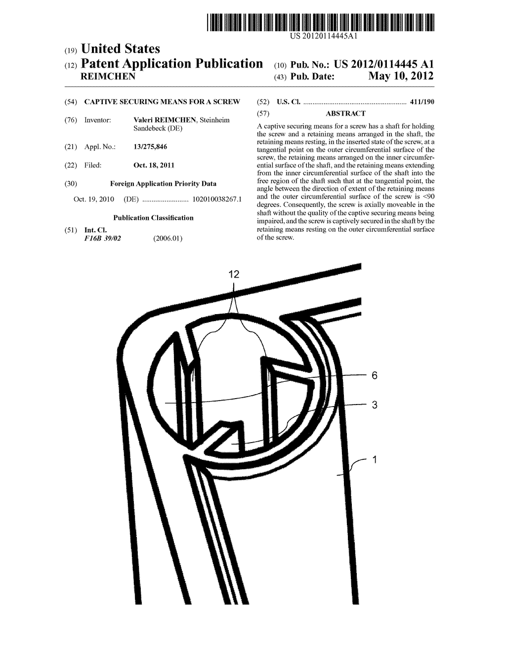 CAPTIVE SECURING MEANS FOR A SCREW - diagram, schematic, and image 01