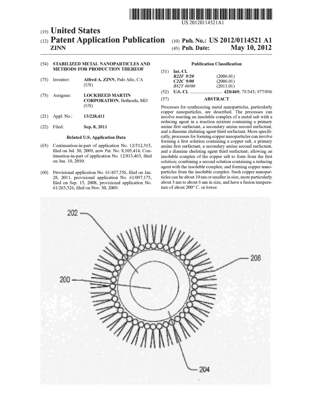 STABILIZED METAL NANOPARTICLES AND METHODS FOR PRODUCTION THEREOF - diagram, schematic, and image 01