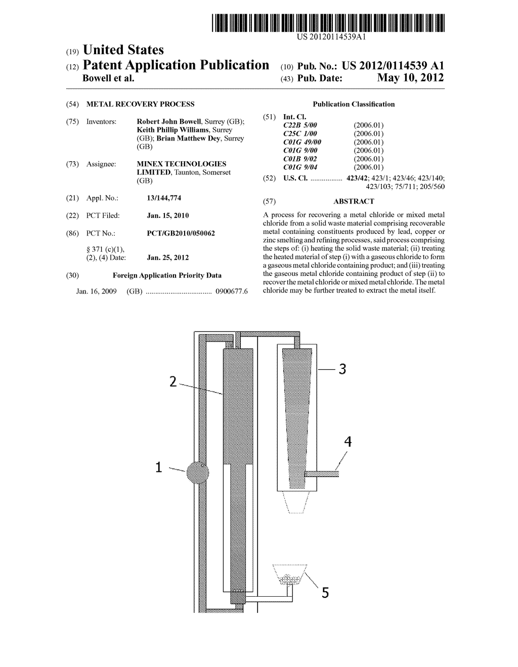 Metal Recovery Process - diagram, schematic, and image 01