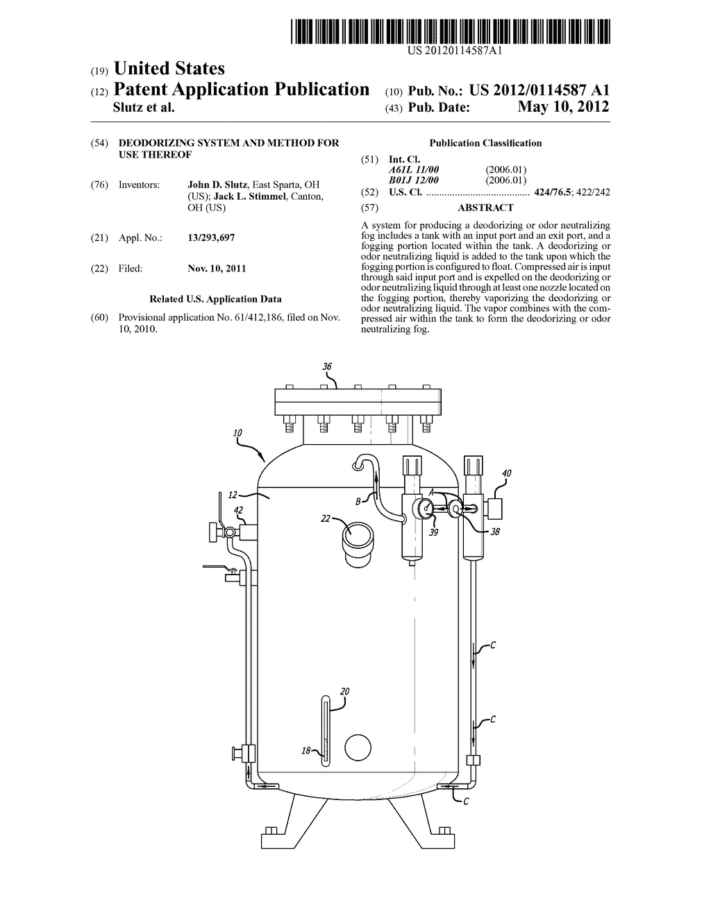 DEODORIZING SYSTEM AND METHOD FOR USE THEREOF - diagram, schematic, and image 01