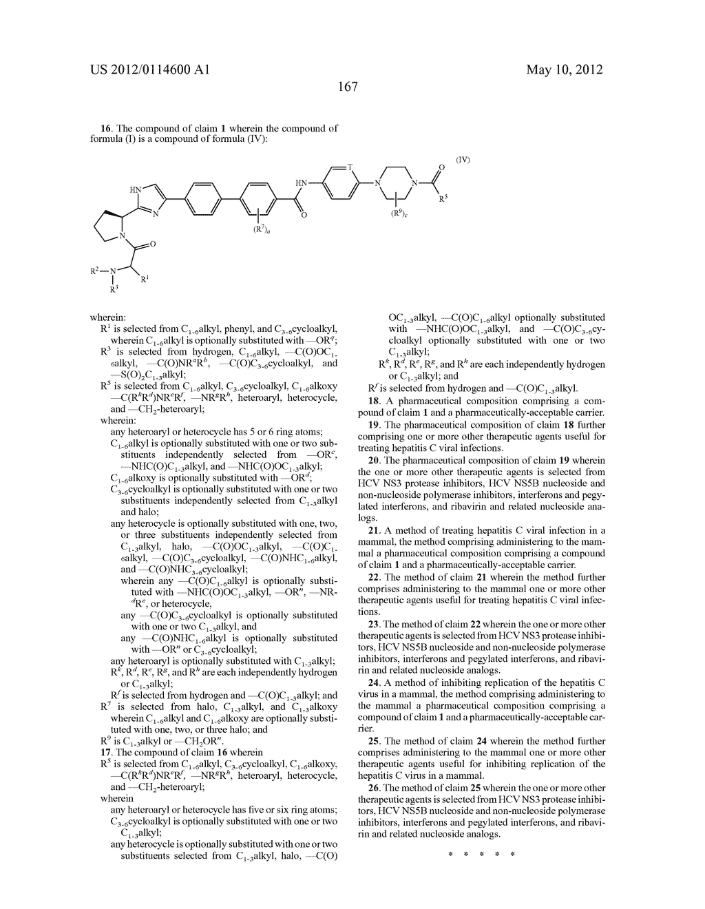 NOVEL INHIBITORS OF HEPATITIS C VIRUS - diagram, schematic, and image 168