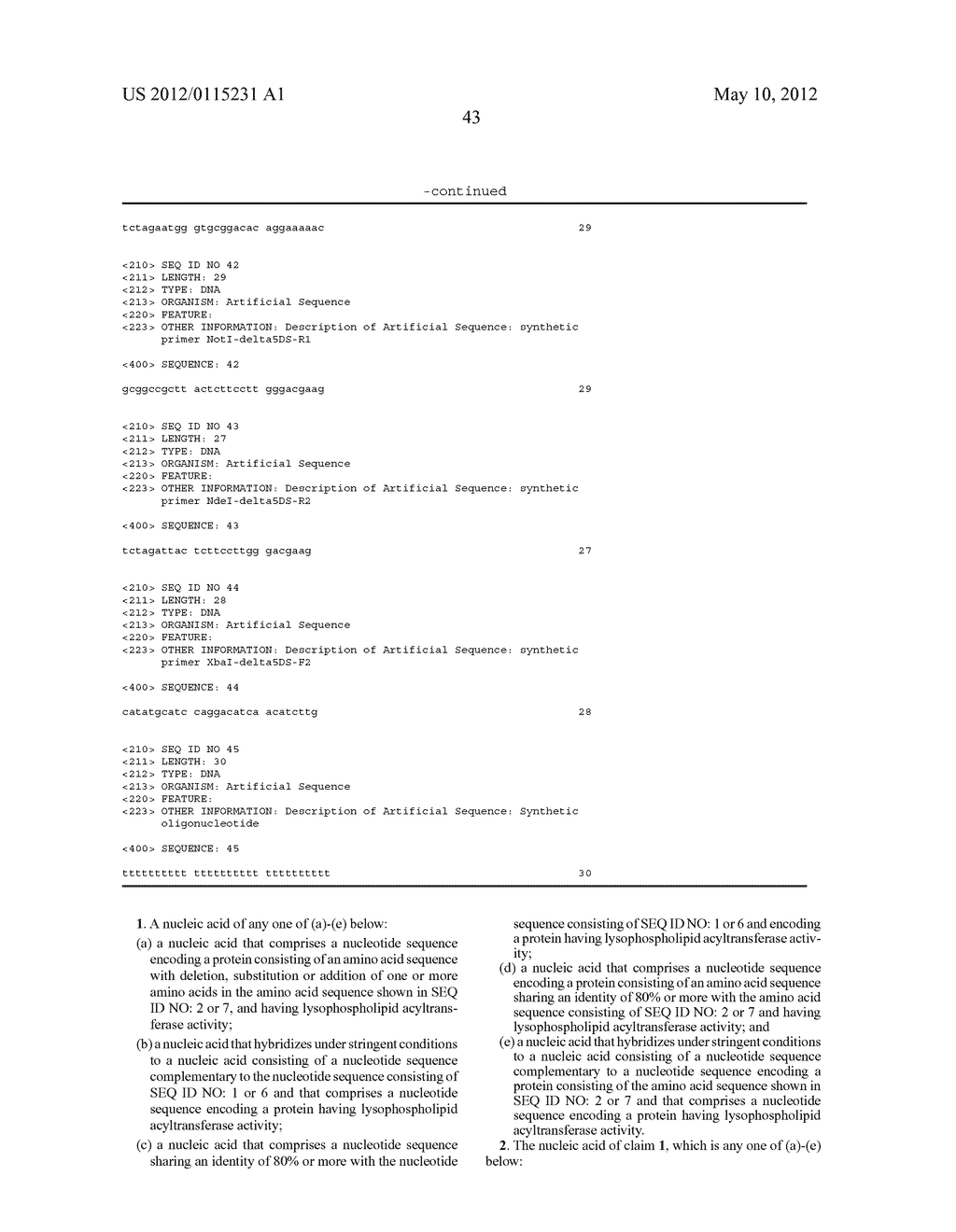 NOVEL LYSOPHOSPHOLIPID ACYLTRANSFERASE - diagram, schematic, and image 54
