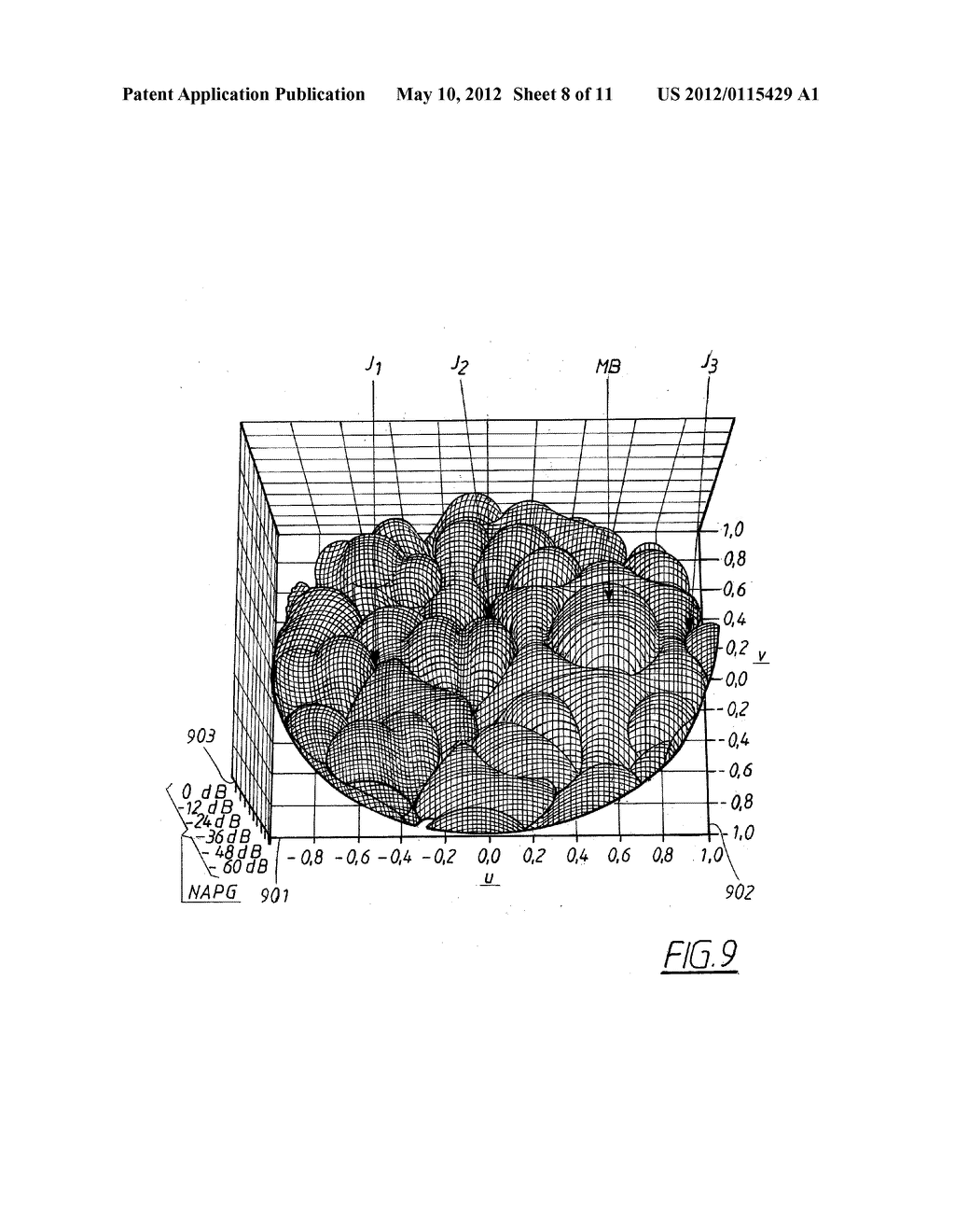 METHOD AND WIDEBAND ANTENNA SYSTEM TO MINIMISE THE INFLUENCE OF     INTERFERENCE SOURCES - diagram, schematic, and image 09