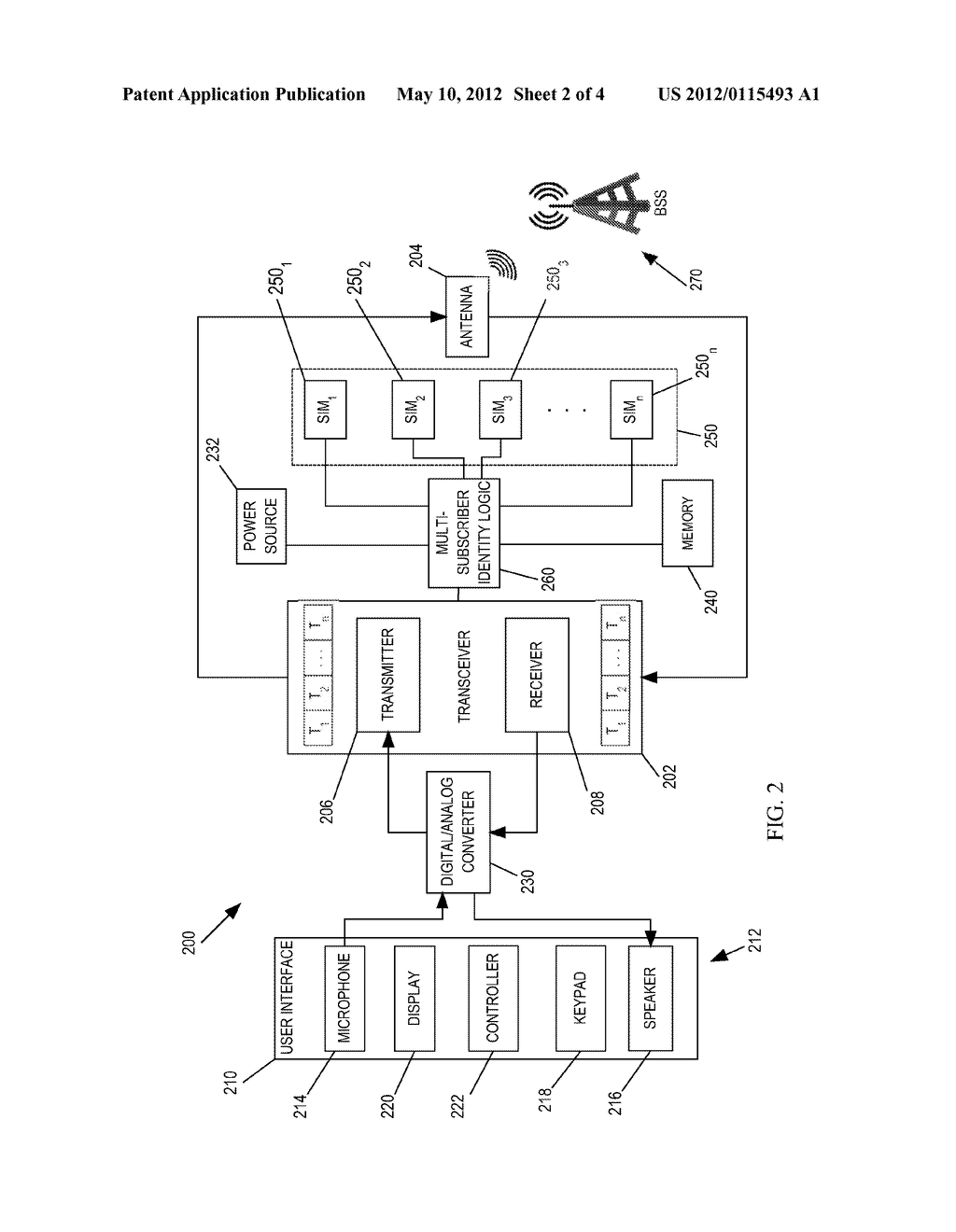 SYSTEM, METHOD AND COMPUTER PROGRAM PRODUCT FOR SUPPORTING MULTIPLE     SUBSCRIBER IDENTITIES IN A PORTABLE DEVICE USING A SINGLE TRANSCEIVER - diagram, schematic, and image 03