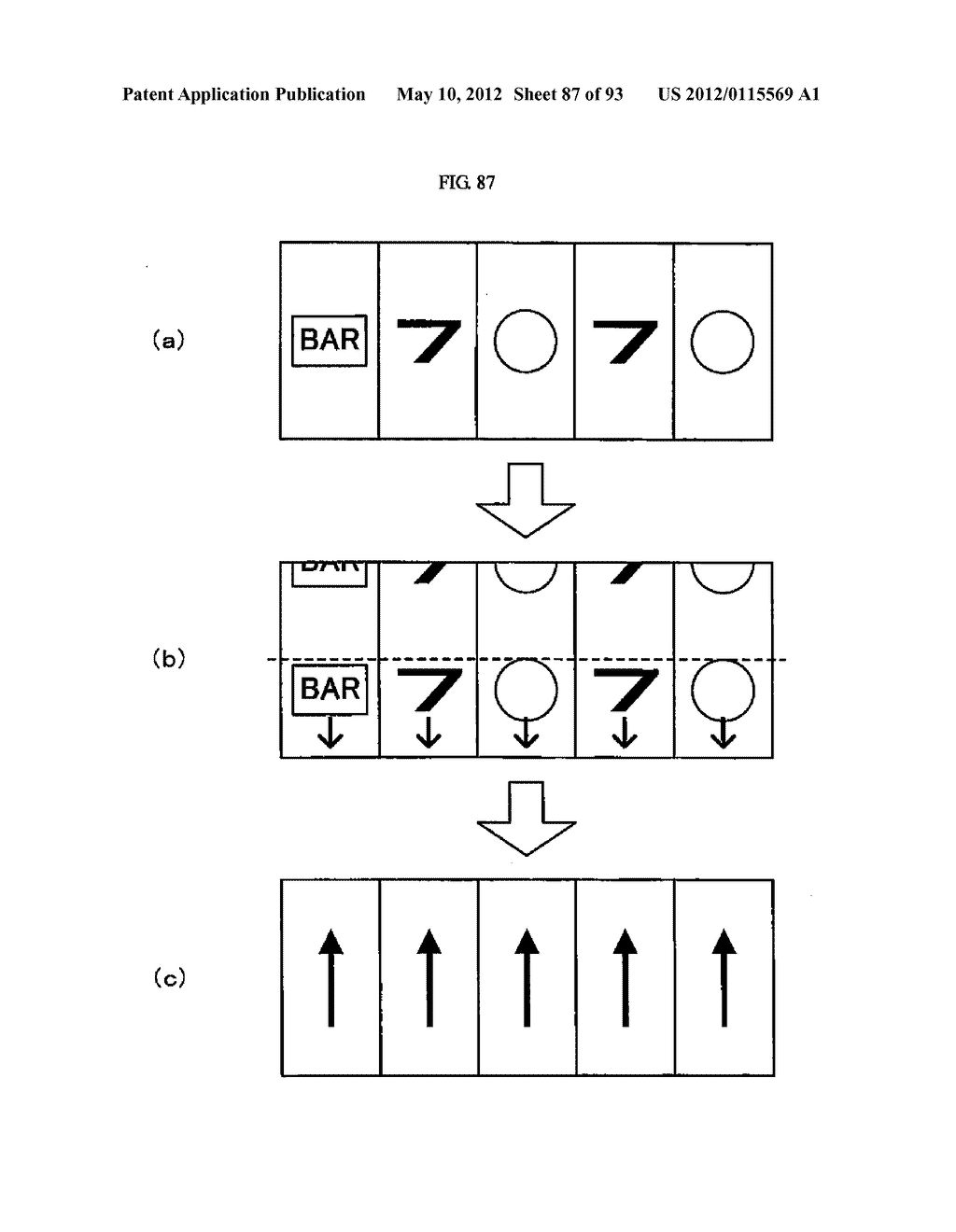 GAMING MACHINE CAPABLE OF BROADCASTING A STATUS OF A GAME BY A REEL ACTION - diagram, schematic, and image 88