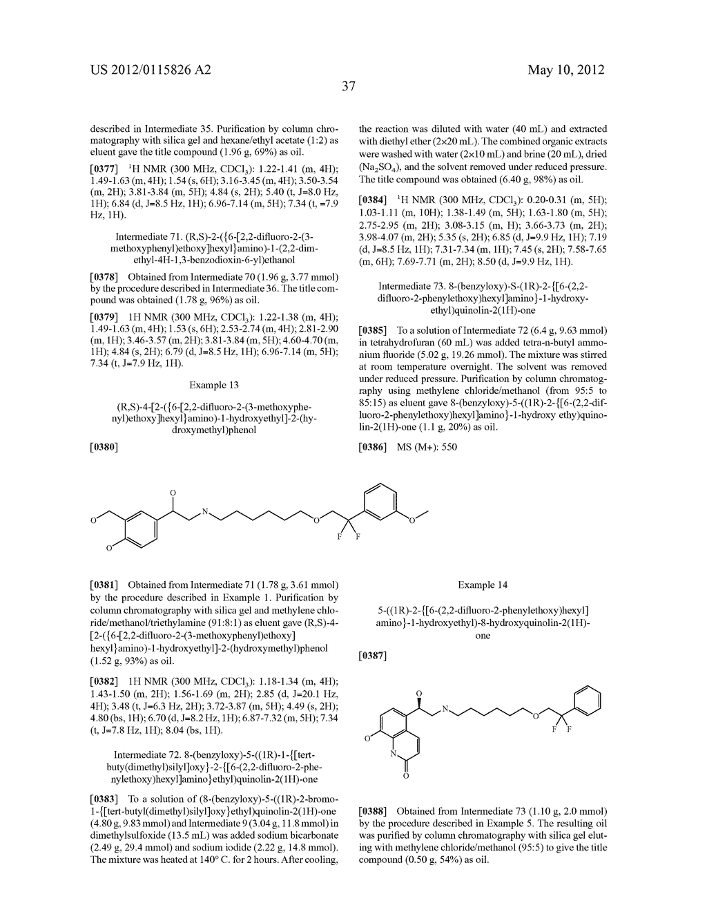 Derivatives of 4-(2-Amino-1-Hydroxyethyl) Phenol as Agonists of the Beta2     AdrenergicReceptor - diagram, schematic, and image 39