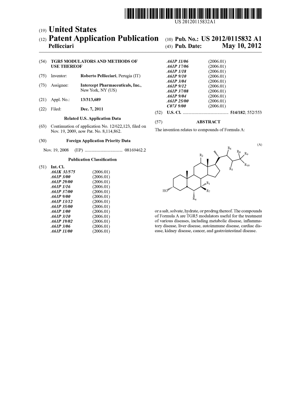 TGR5 Modulators and Methods of Use Thereof - diagram, schematic, and image 01