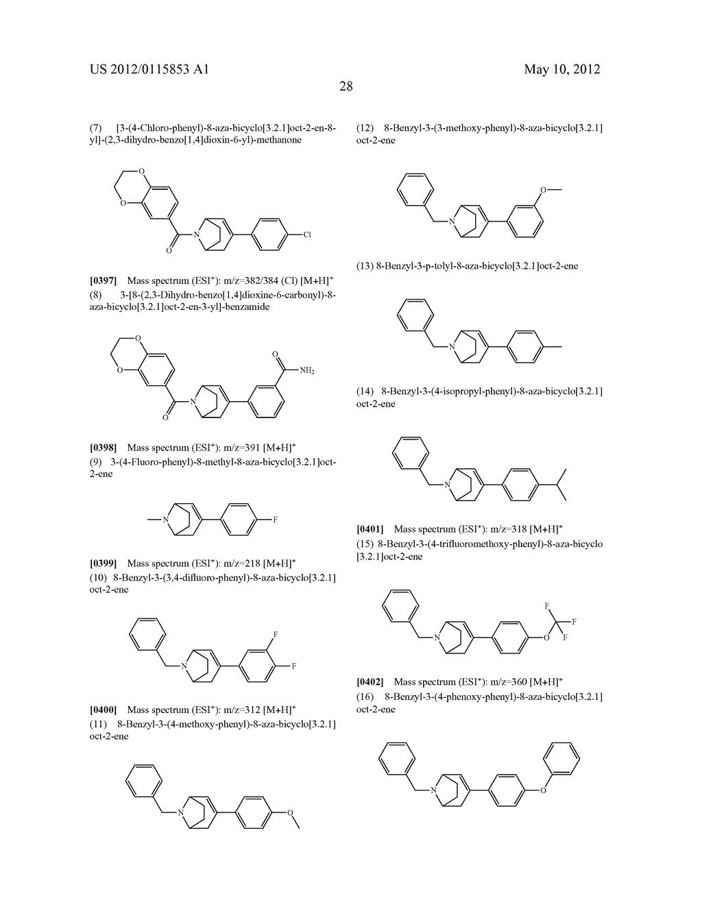 Aryl- and Heteroarylcarbonyl derivatives of substituted nortropanes,     medicaments containing such compounds and their use - diagram, schematic, and image 29