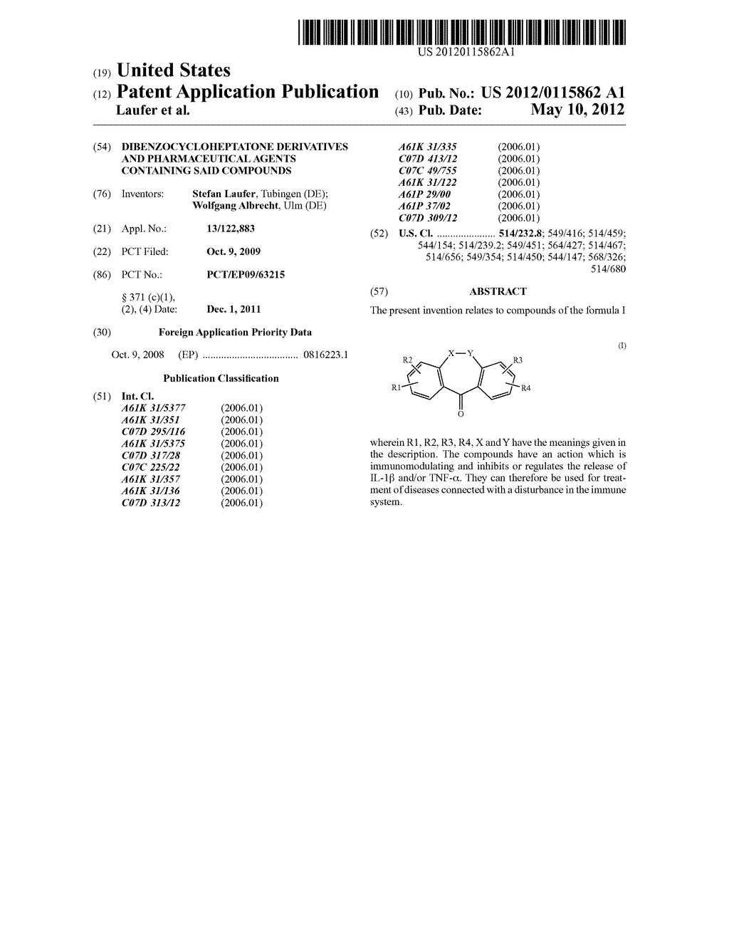 DIBENZOCYCLOHEPTATONE DERIVATIVES AND PHARMACEUTICAL AGENTS CONTAINING     SAID COMPOUNDS - diagram, schematic, and image 01