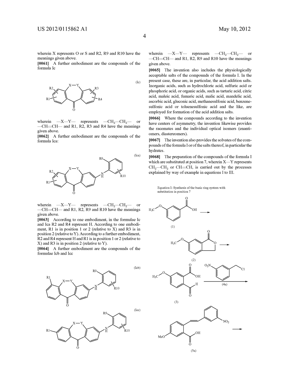 DIBENZOCYCLOHEPTATONE DERIVATIVES AND PHARMACEUTICAL AGENTS CONTAINING     SAID COMPOUNDS - diagram, schematic, and image 05